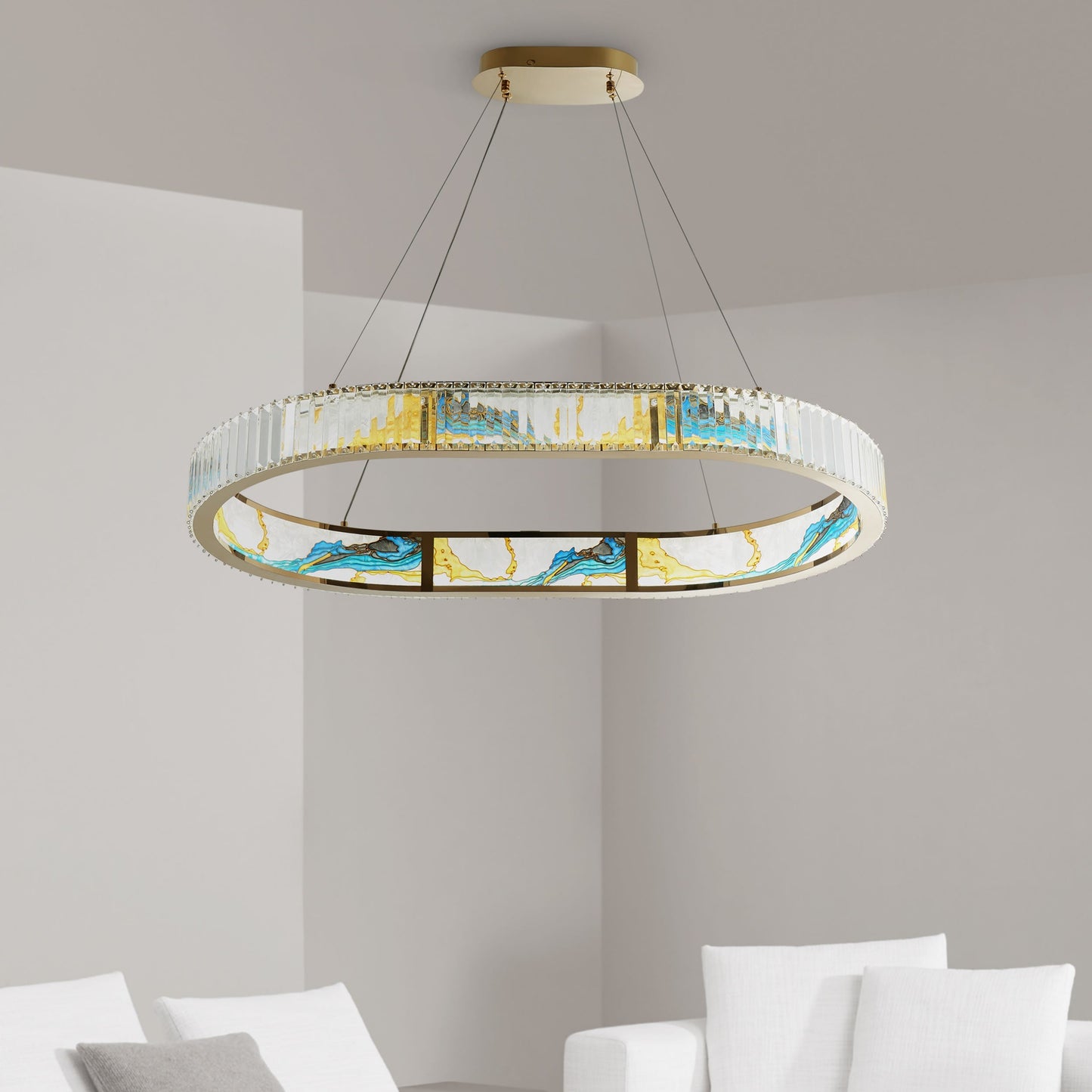 Finesse Decor Boeseman's Radiant 29" Multi-Color Finish 1-Light LED Chandelier
