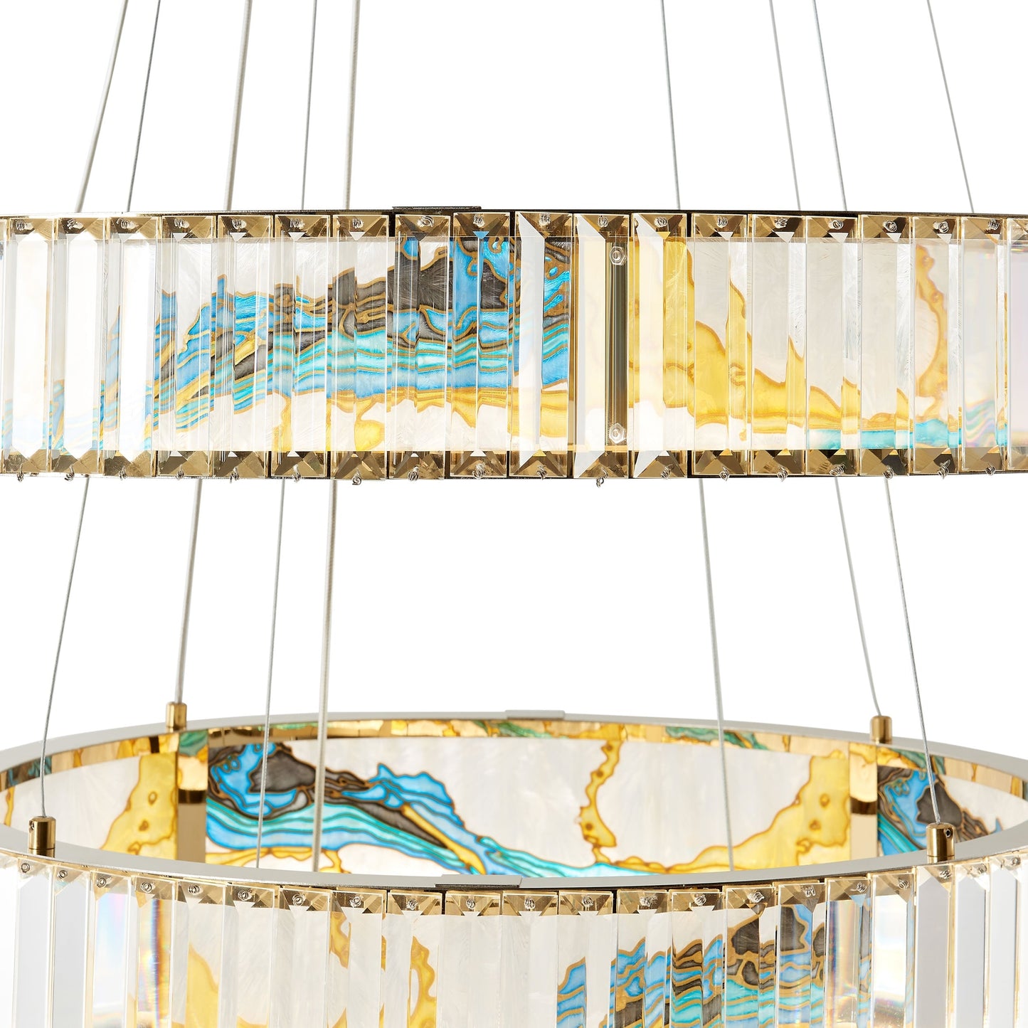 Finesse Decor Boeseman's Radiant 32" Multi-Color Finish 3-Light LED 3-Tier Chandelier