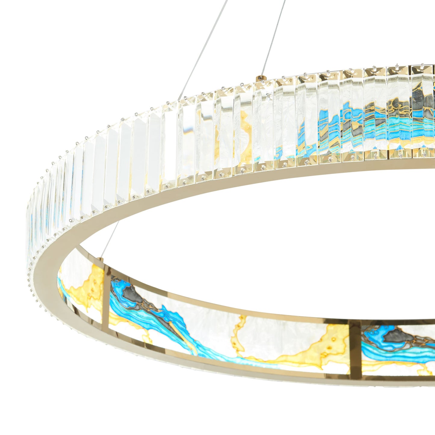 Finesse Decor Boeseman's Radiant 40" Multi-Color Finish 1-Light LED Chandelier