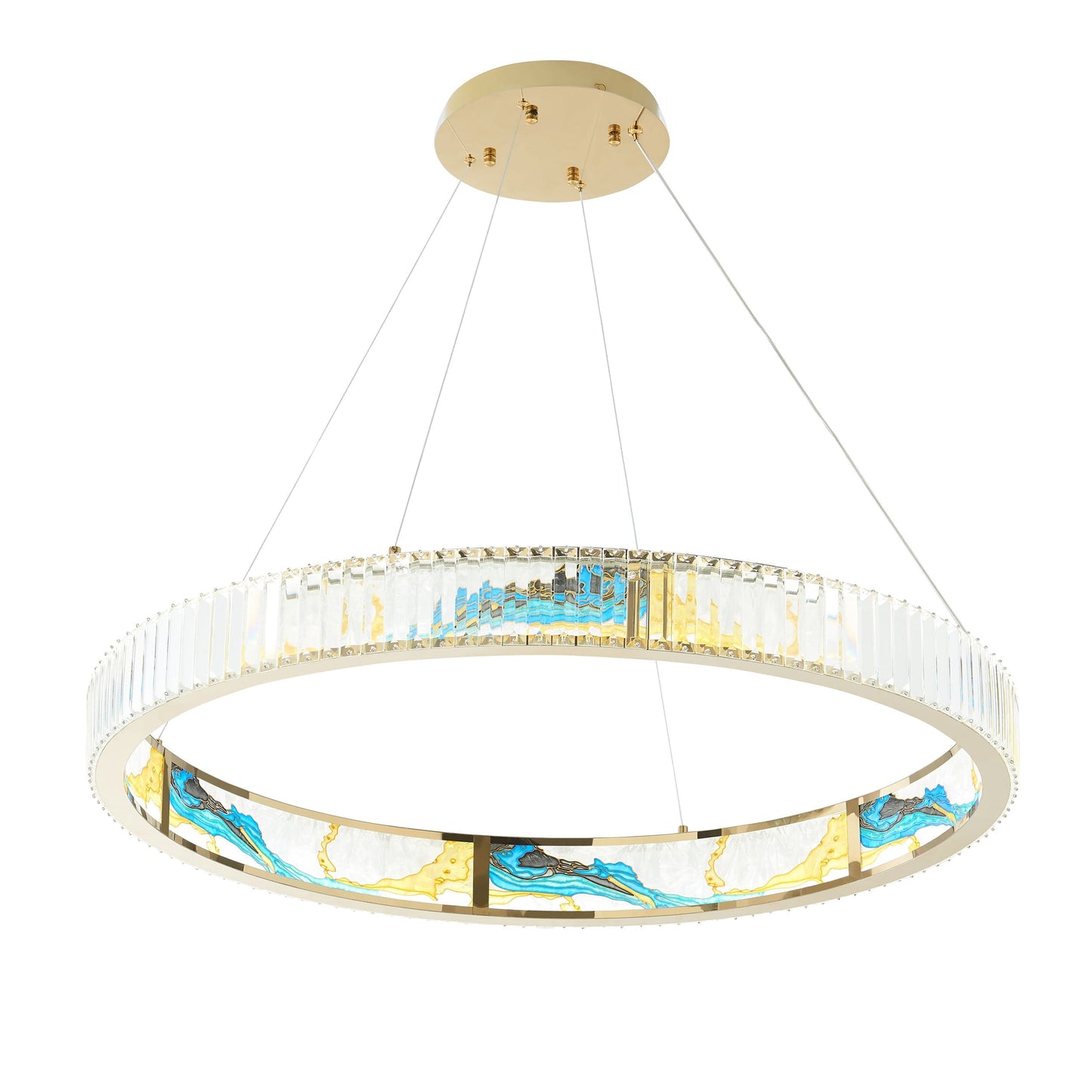 Finesse Decor Boeseman's Radiant 40" Multi-Color Finish 1-Light LED Chandelier