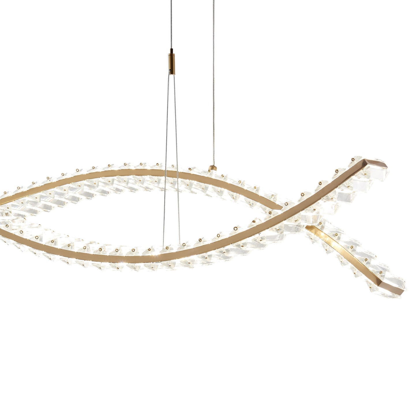 Finesse Decor Charlotte Brushed Gold Finish 2-Light LED Chandelier