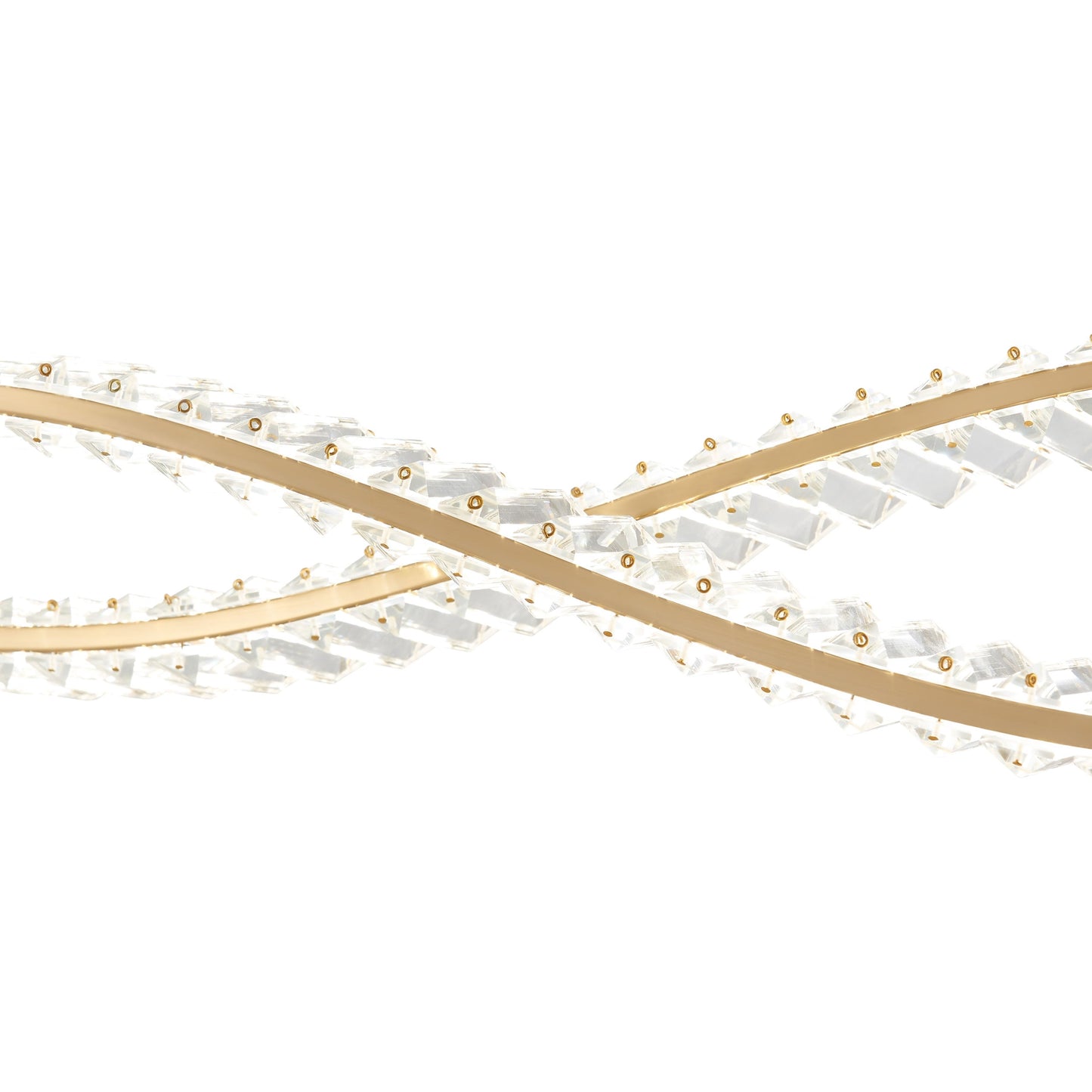 Finesse Decor Charlotte Brushed Gold Finish 2-Light LED Chandelier