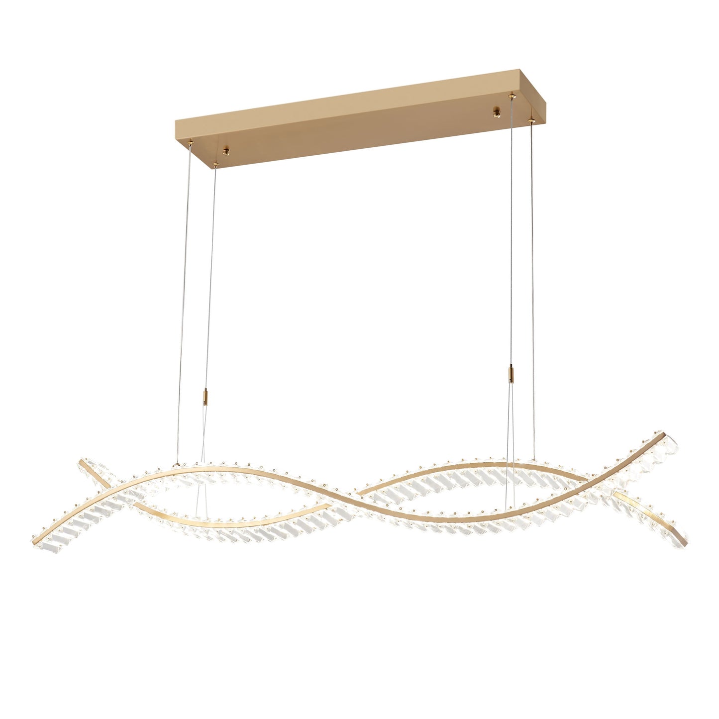 Finesse Decor Charlotte Brushed Gold Finish 2-Light LED Chandelier