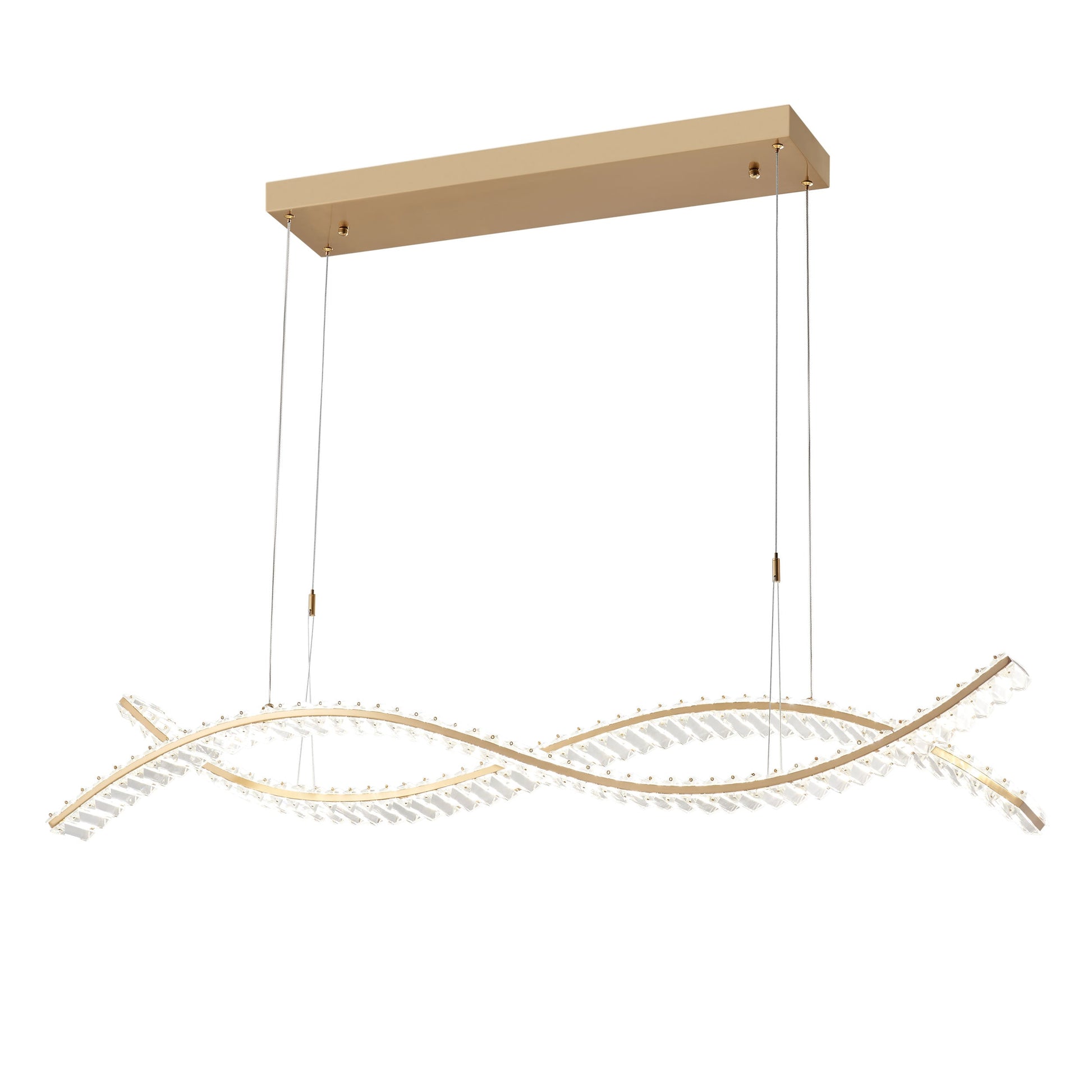 Finesse Decor Charlotte Brushed Gold Finish 2-Light LED Chandelier