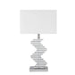 Finesse Decor Chrome Finish 1-Light Crystal Two Tone Paved Table Lamp