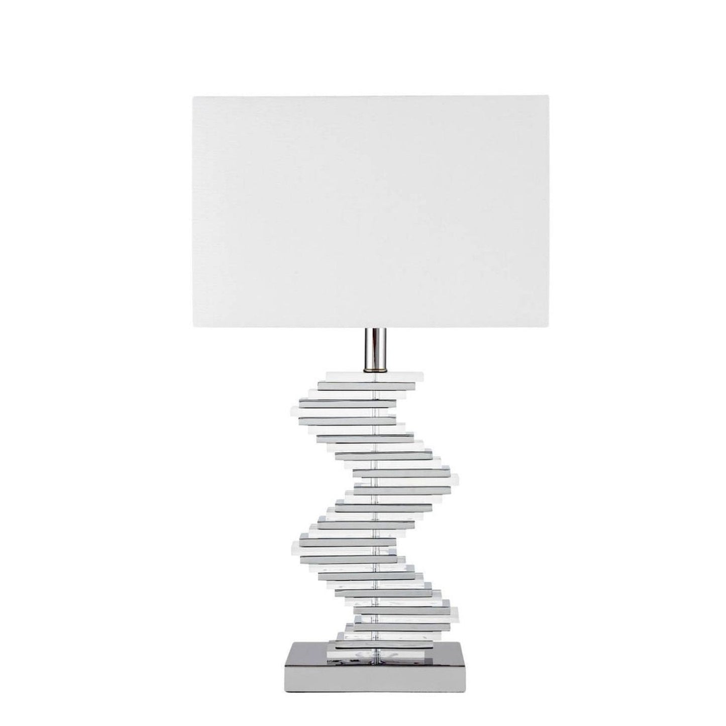 Finesse Decor Chrome Finish 1-Light Crystal Two Tone Paved Table Lamp