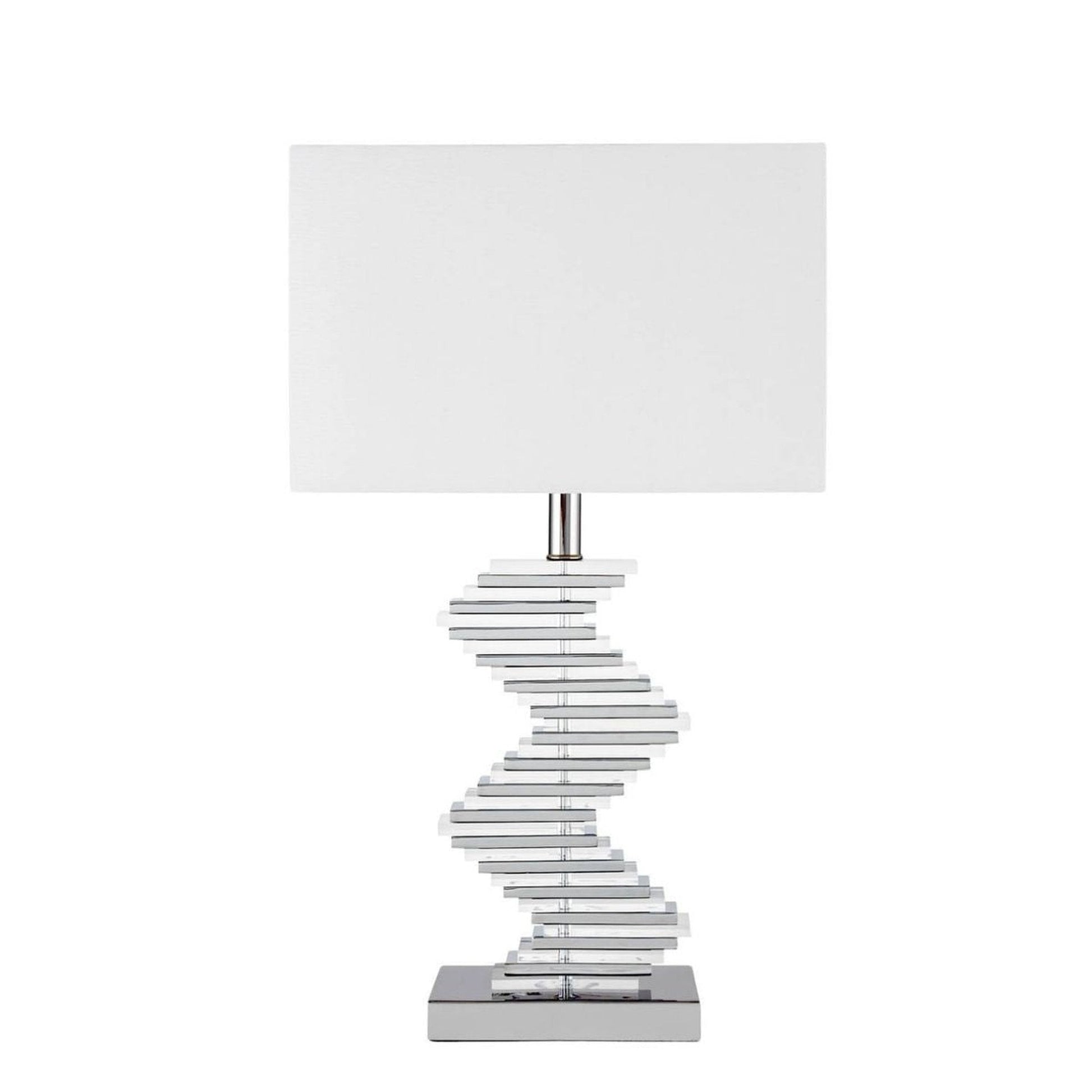 Finesse Decor Chrome Finish 1-Light Crystal Two Tone Paved Table Lamp