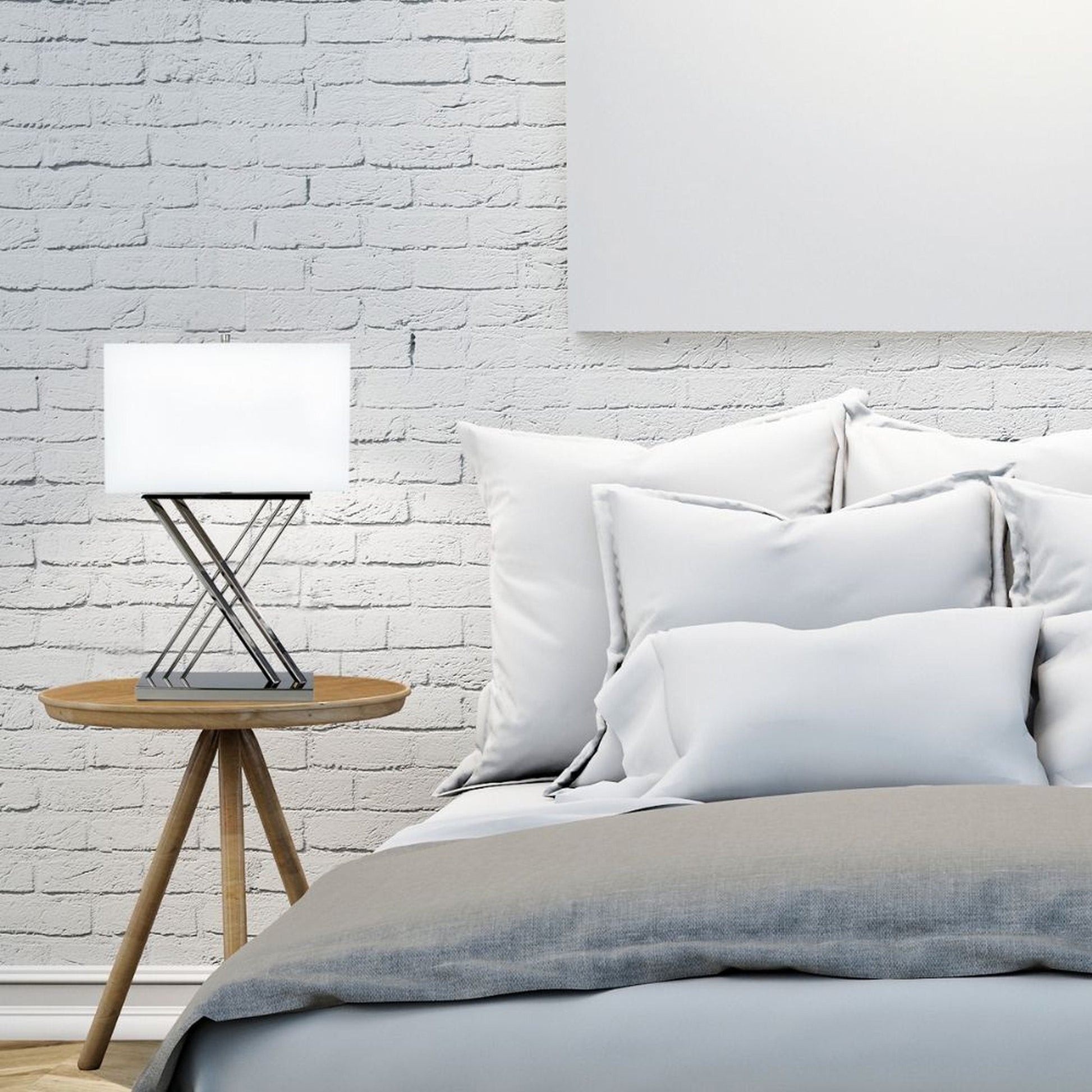Finesse Decor Chrome Finish 1-Light Table Lamp