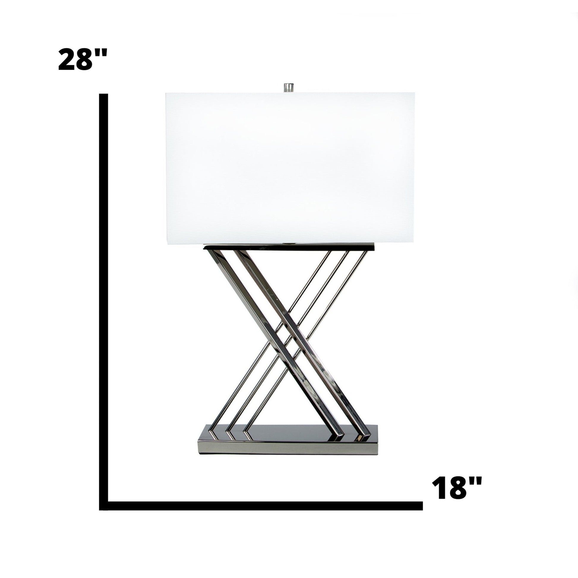 Finesse Decor Chrome Finish 1-Light Table Lamp