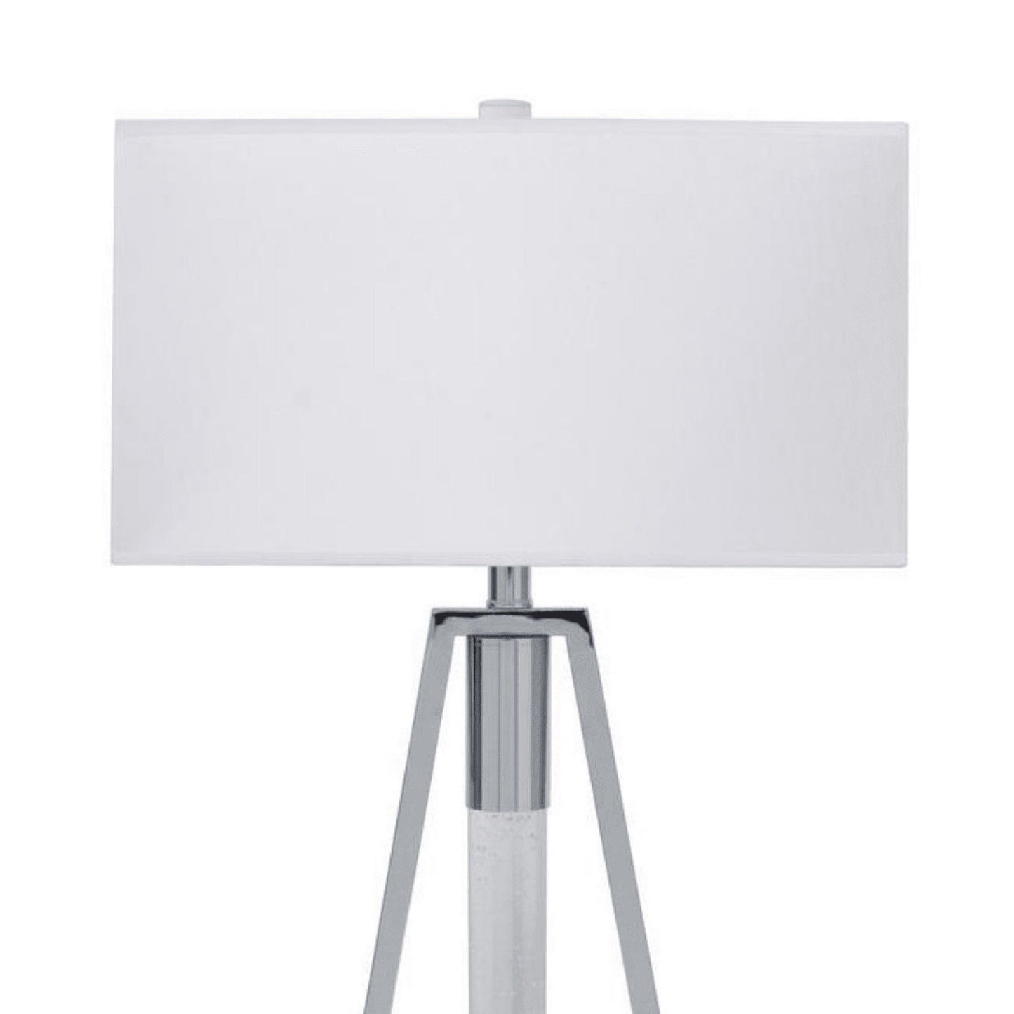 Finesse Decor Chrome Finish 1-Light Table Lamp With Crystal Tube