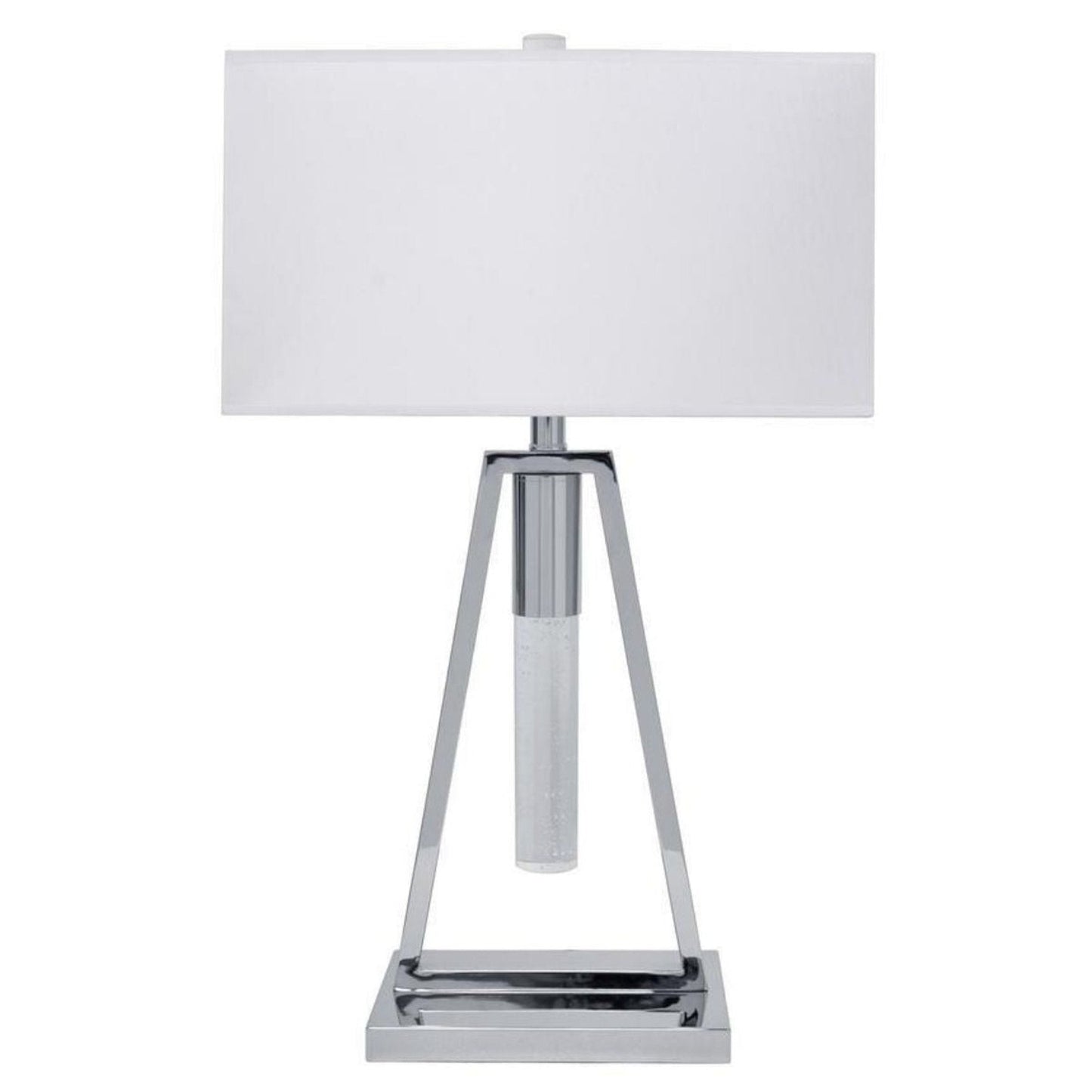 Finesse Decor Chrome Finish 1-Light Table Lamp With Crystal Tube