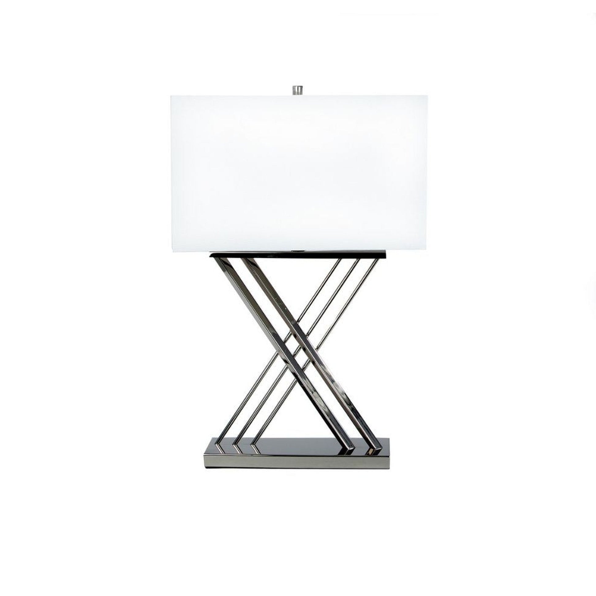 Finesse Decor Chrome Finish 1-Light Table Lamp