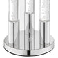 Finesse Decor Chrome Finish 3-Light Acrylic Cylinder Table Lamp