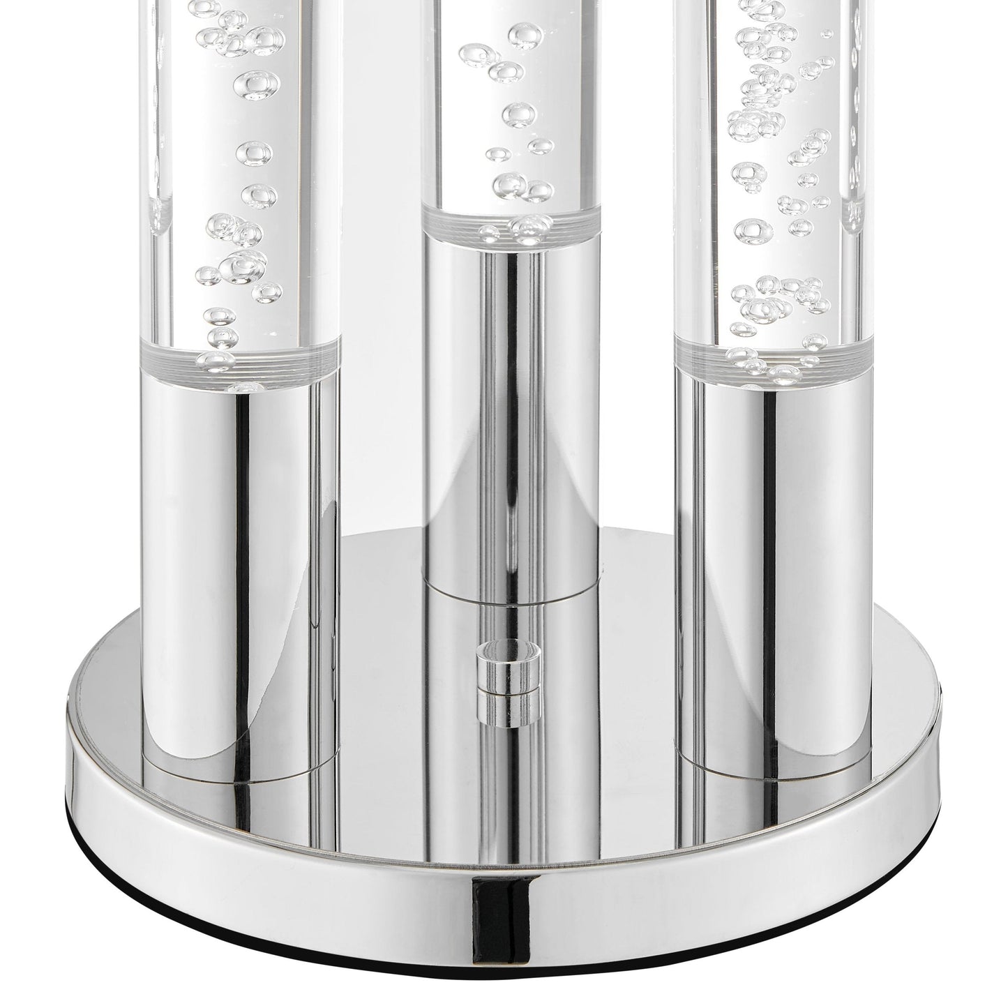 Finesse Decor Chrome Finish 3-Light Acrylic Cylinder Table Lamp