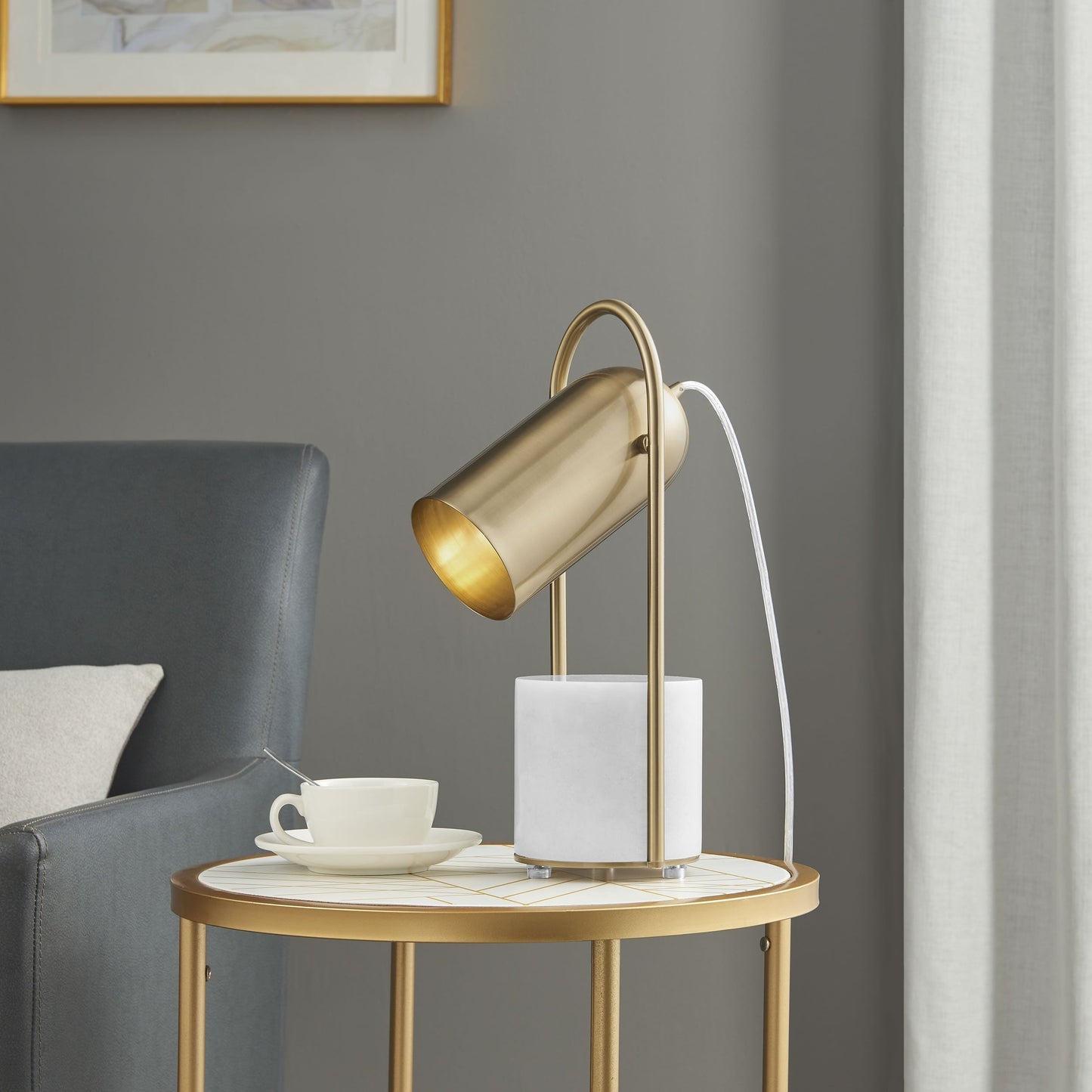 Finesse Decor Chrysalism 8" W x 17" H Gold Finish 1-Light LED Table Lamp