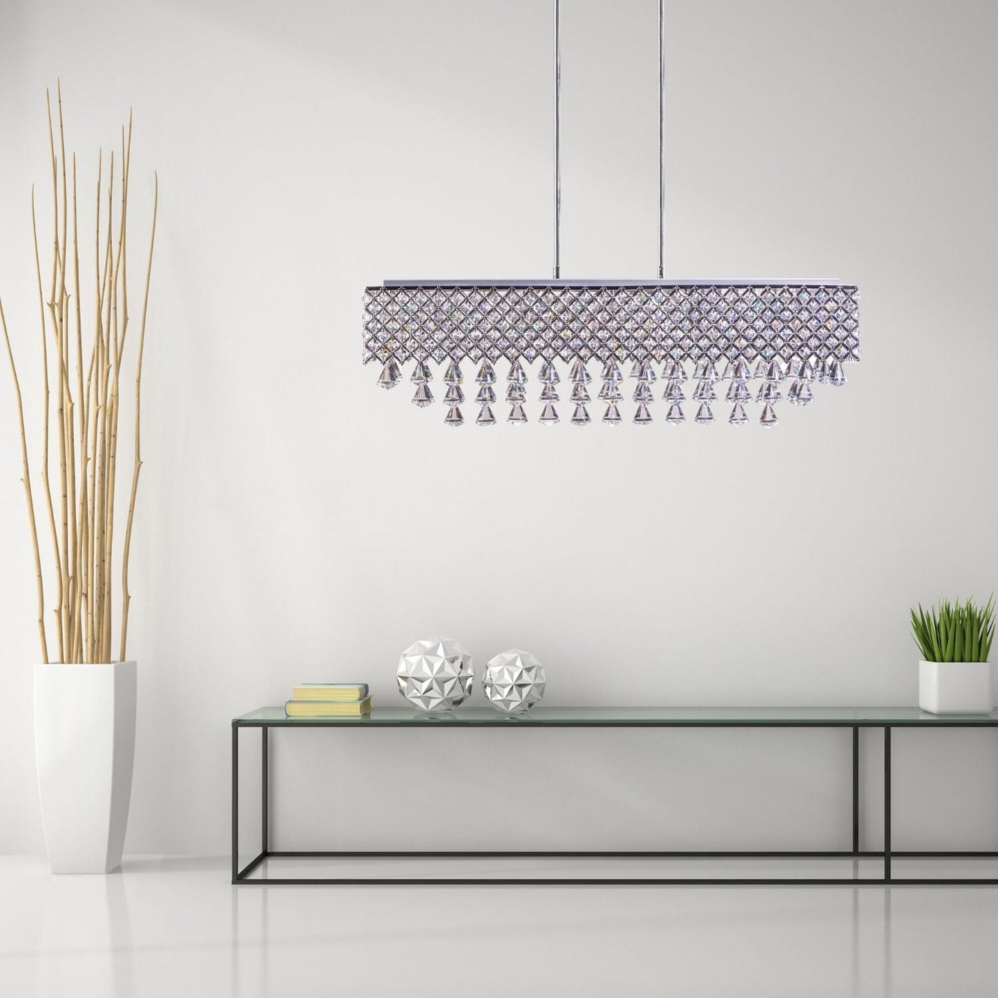 Finesse Decor Cinderella 13" Chrome Finish 12-Light LED Chandelier