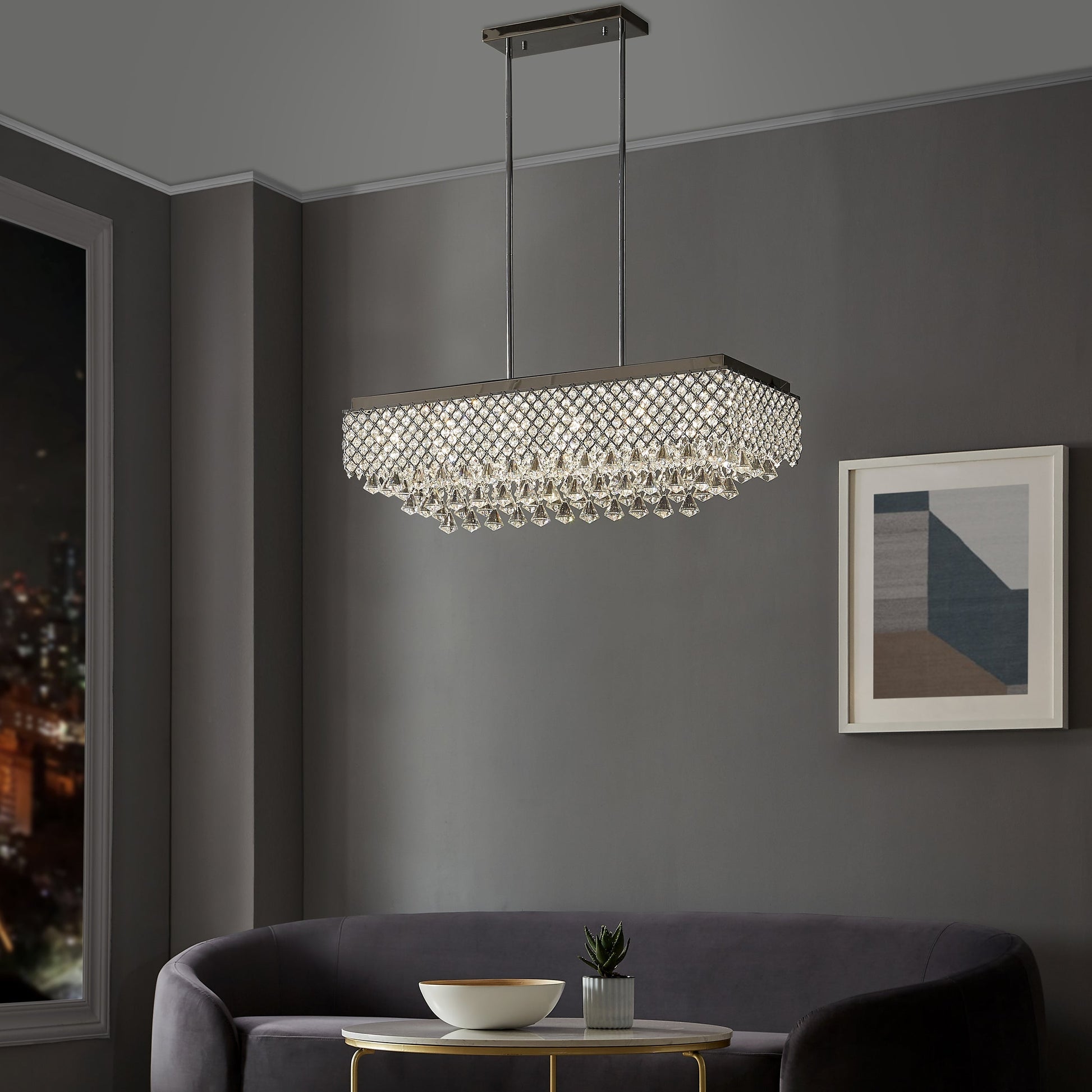 Finesse Decor Cinderella 13" Chrome Finish 12-Light LED Chandelier