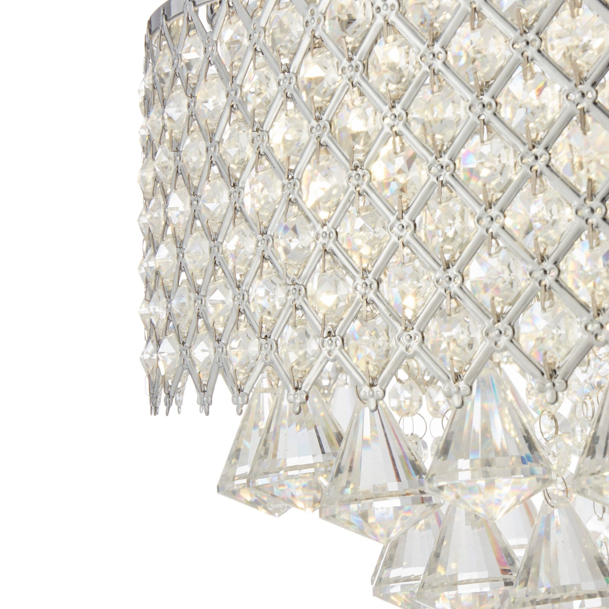 Finesse Decor Cinderella Crystal 24" Chrome Finish 12-Light LED Round Chandelier