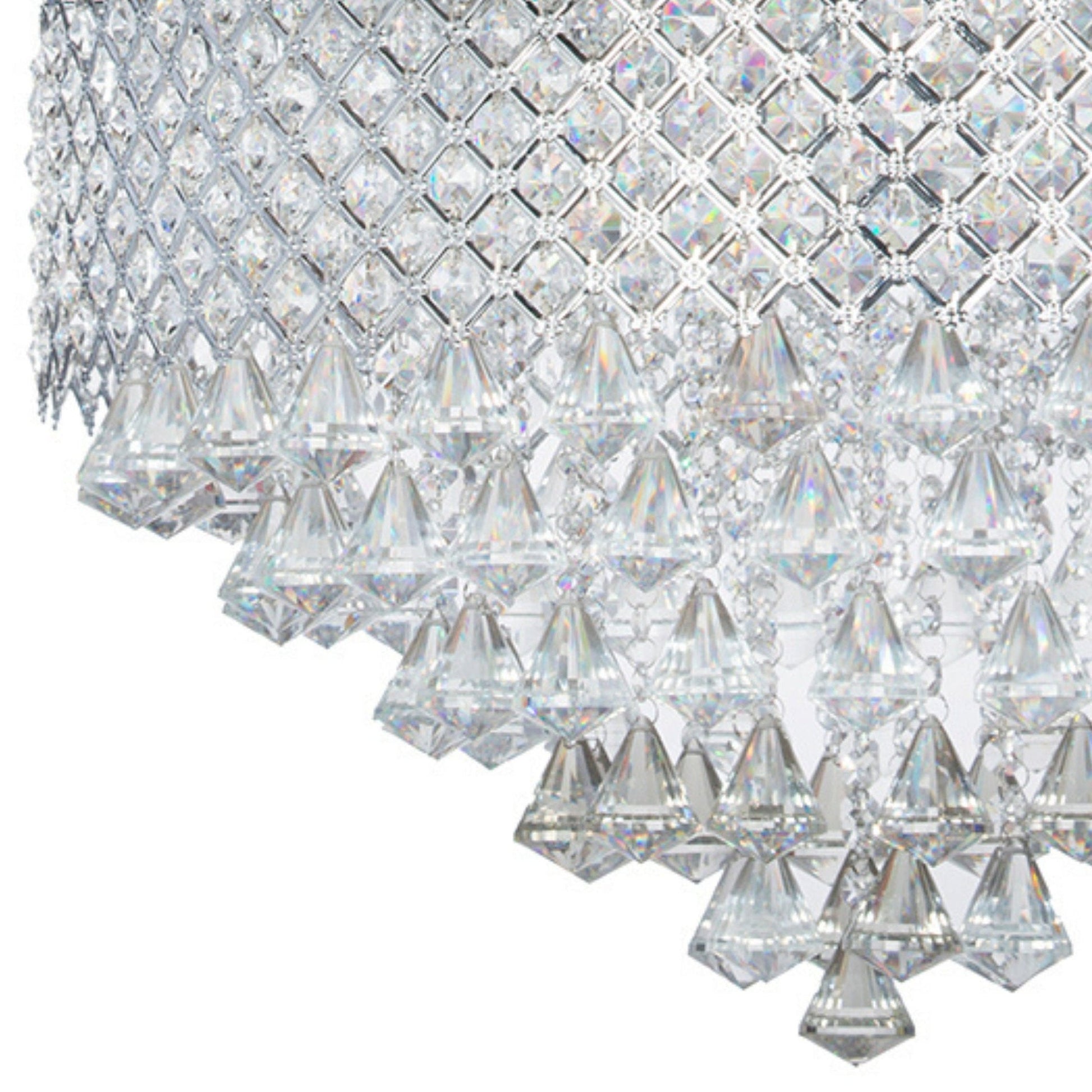 Finesse Decor Cinderella Crystal 39" Chrome Finish 12-Light LED Round Chandelier