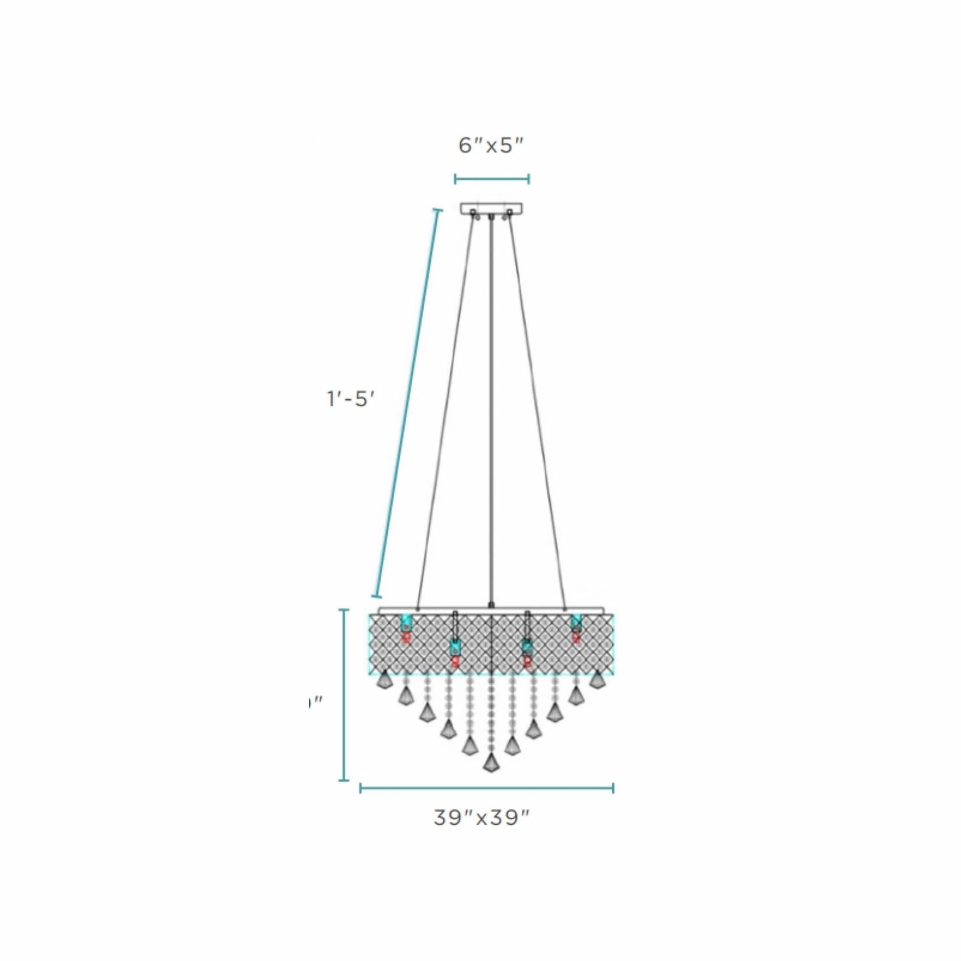 Finesse Decor Cinderella Crystal 39" Chrome Finish 12-Light LED Round Chandelier