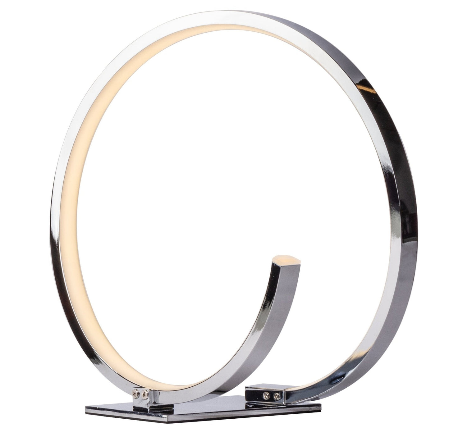 Finesse Decor Circular Design 7" W x 13" H Chrome Finish 1-Light LED Strip Table Lamp