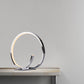 Finesse Decor Circular Design 7" W x 13" H Chrome Finish 1-Light LED Strip Table Lamp