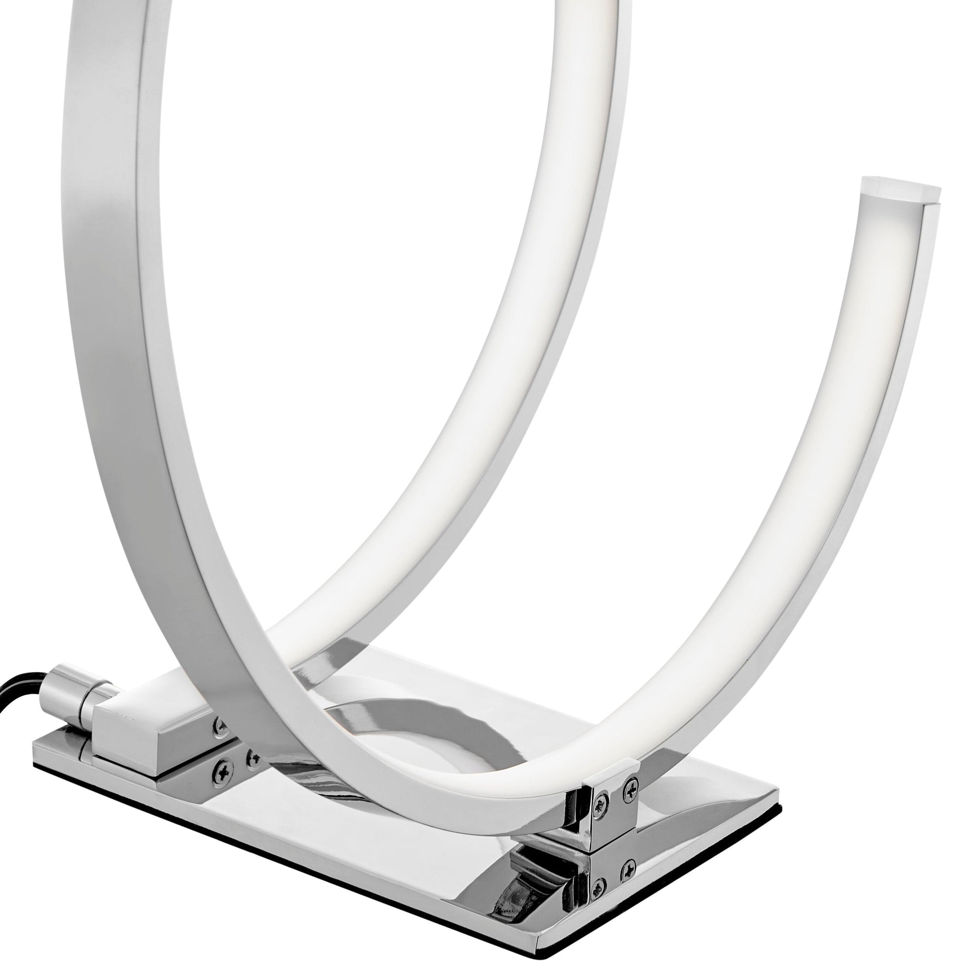 Finesse Decor Circular Design 7" W x 13" H Chrome Finish 1-Light LED Strip Table Lamp