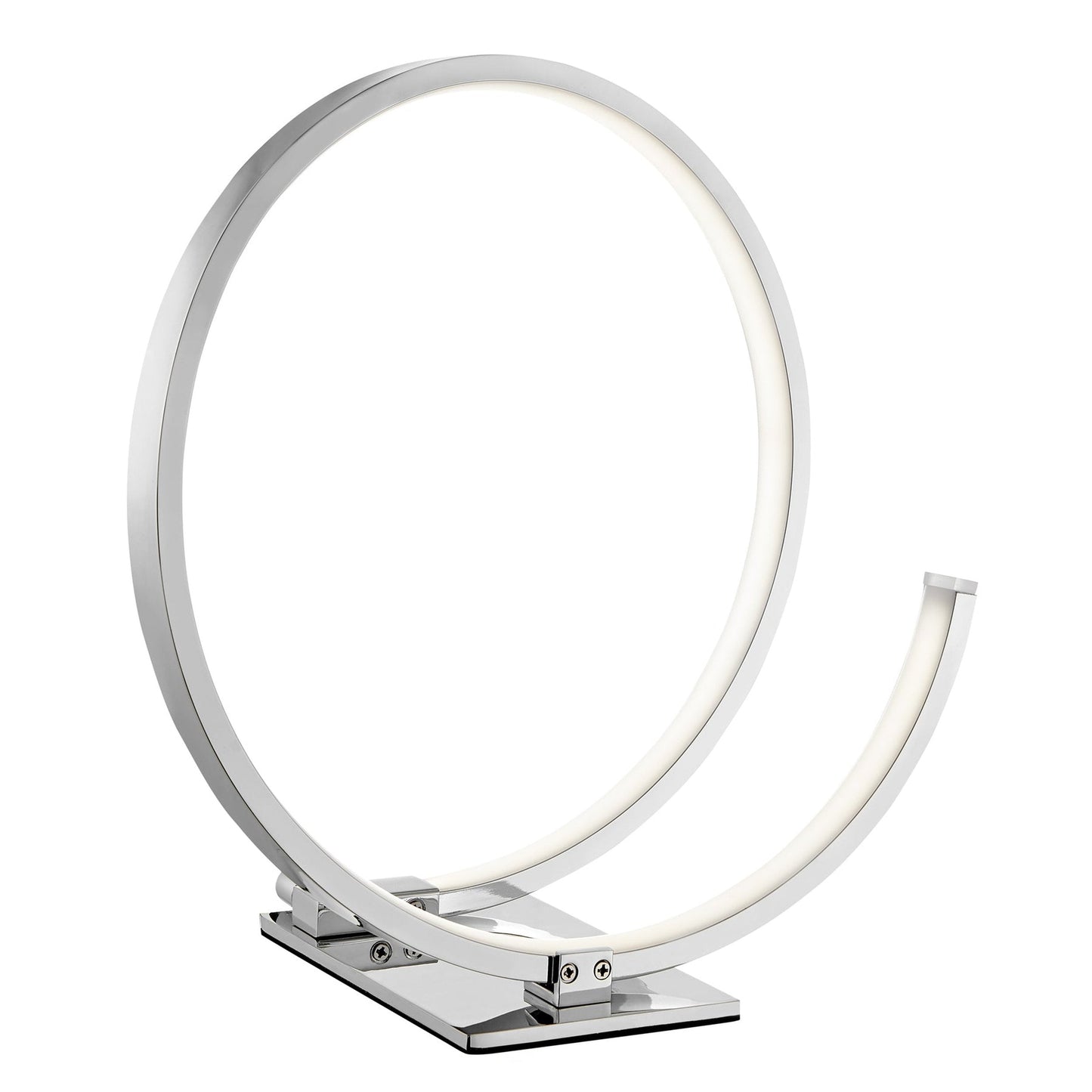Finesse Decor Circular Design 7" W x 13" H Chrome Finish 1-Light LED Strip Table Lamp