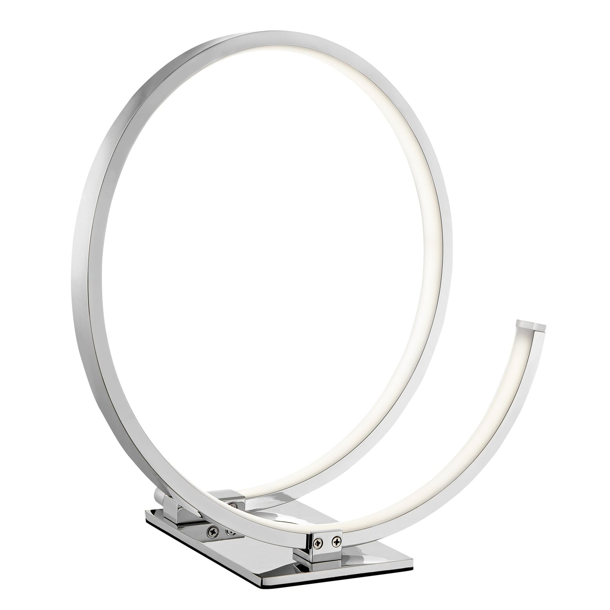 Finesse Decor Circular Design 7" W x 13" H Chrome Finish 1-Light LED Strip Table Lamp