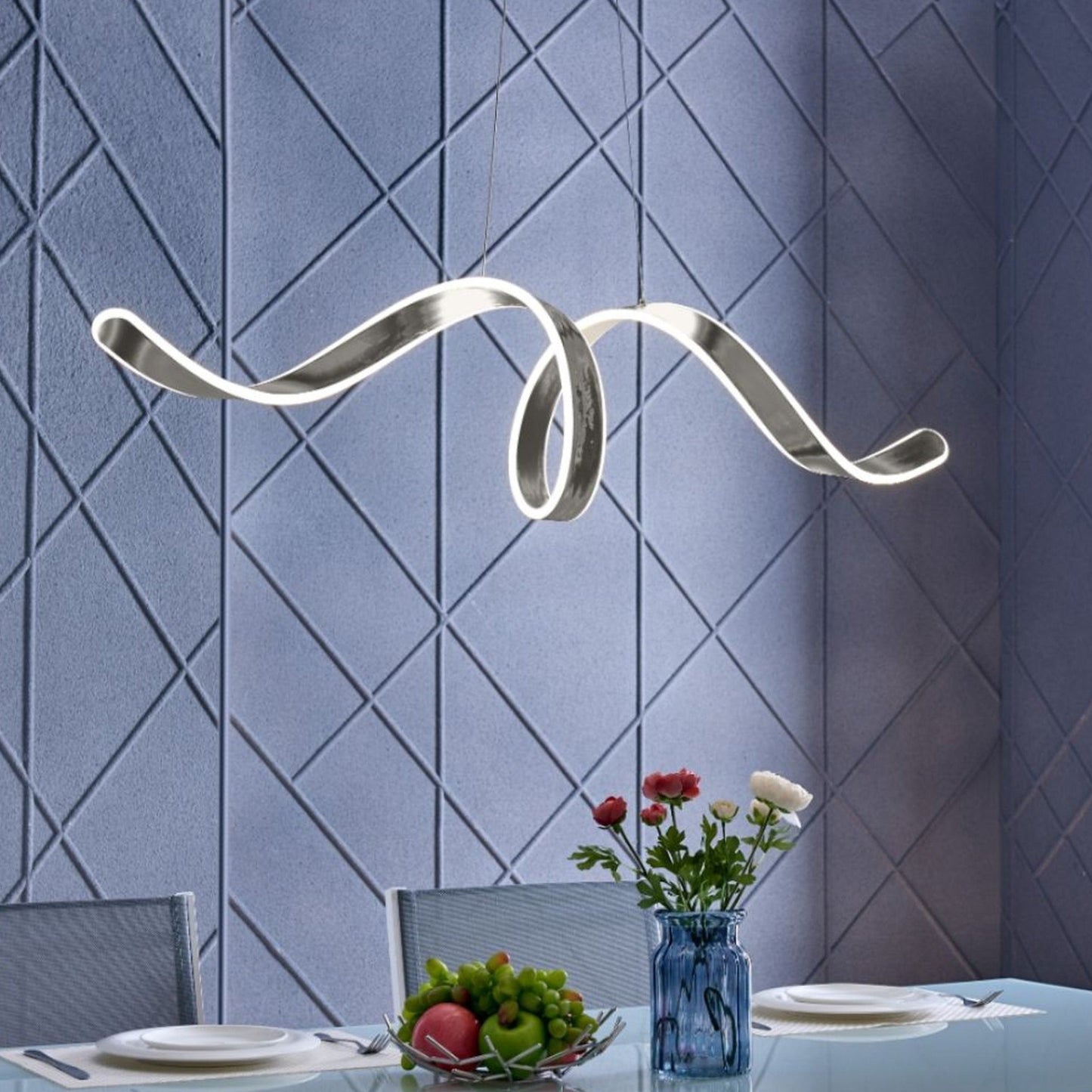 Finesse Decor Copenhagen 10" Chrome Finish 1-Light LED Chandelier