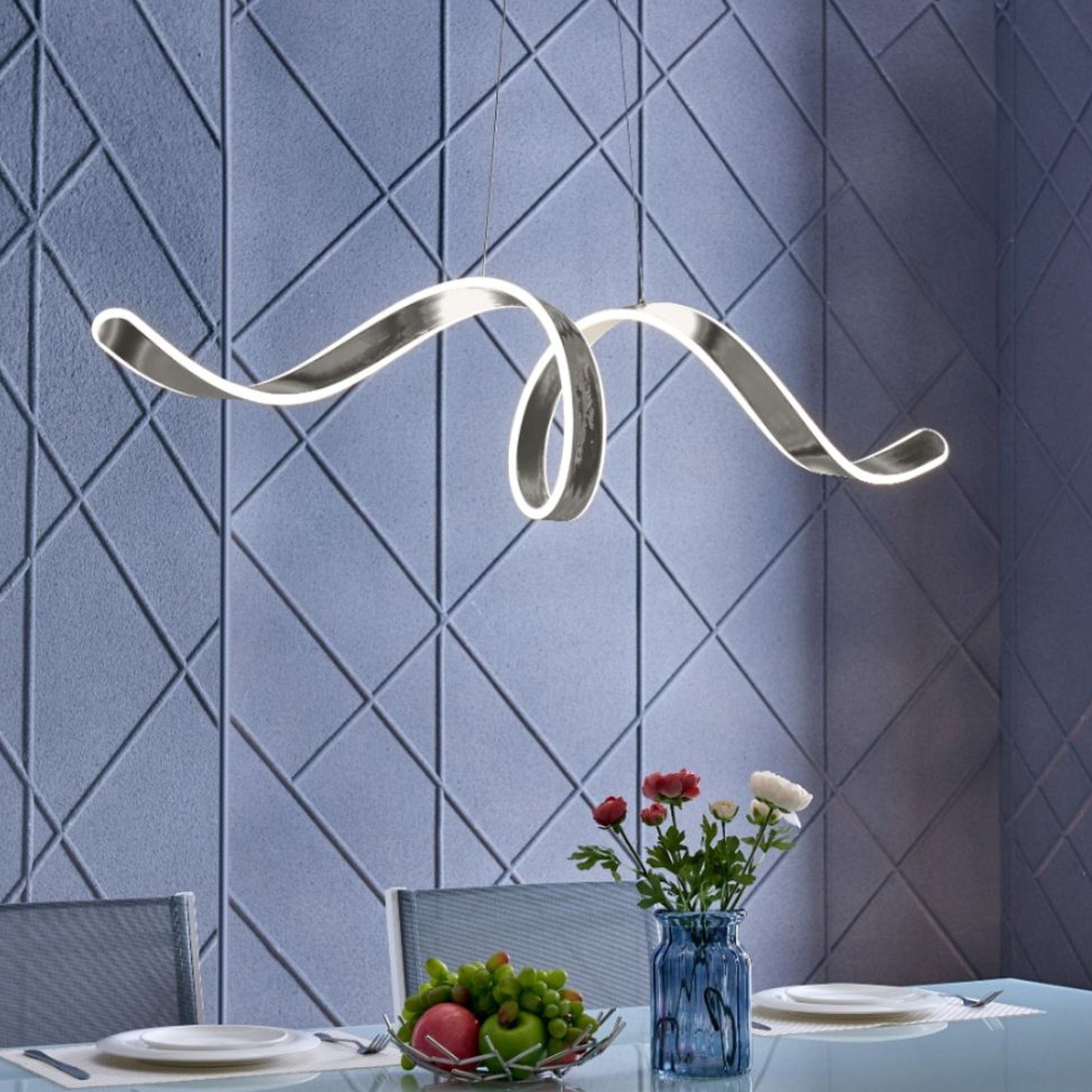 Finesse Decor Copenhagen 10" Chrome Finish 1-Light LED Chandelier