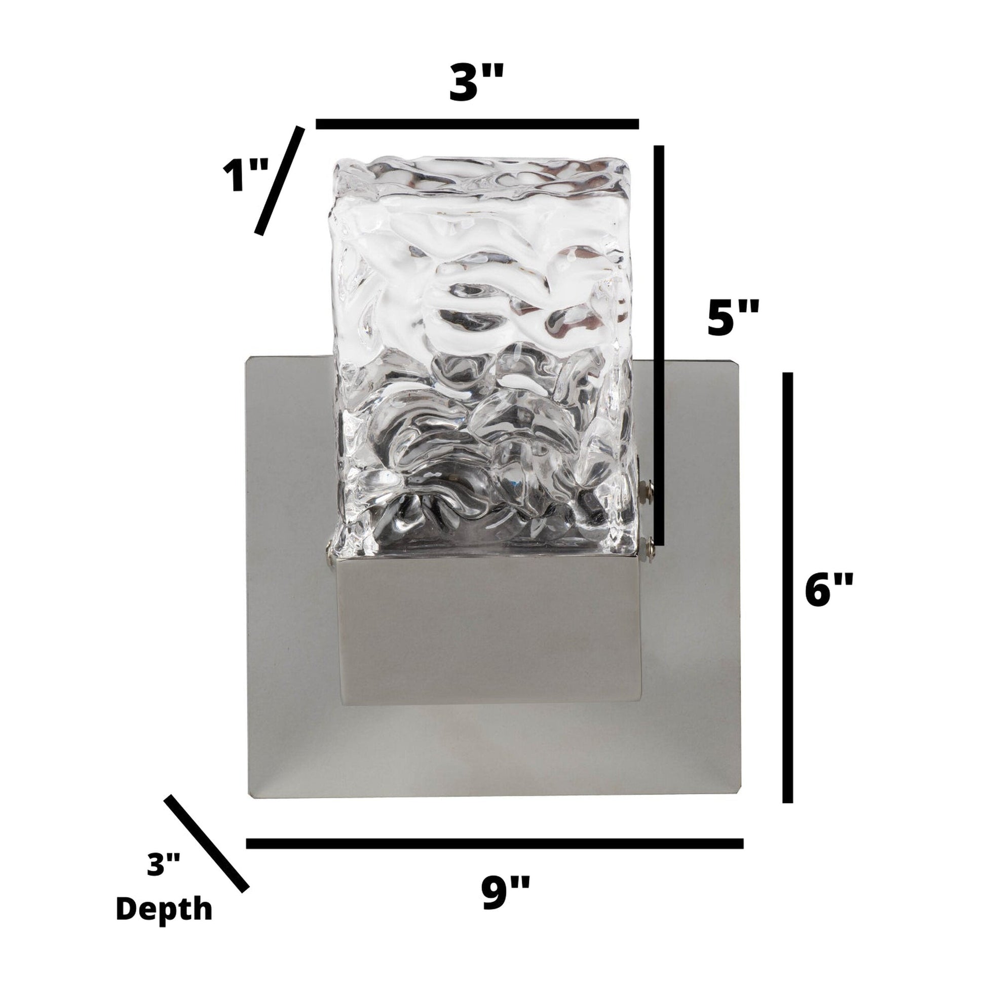 Finesse Decor Crystal 9" Chrome Finish 1-Light Wall Lamp