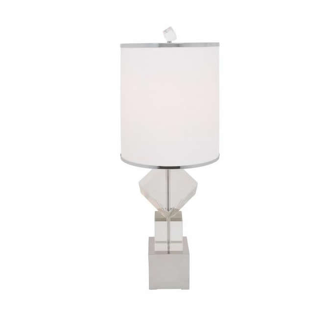 Finesse Decor Crystal Cubes Chrome Finish 1-Light Table Lamp