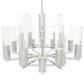 Finesse Decor Crystal Cylinders 24" Chrome Finish 16-Light LED Chandelier