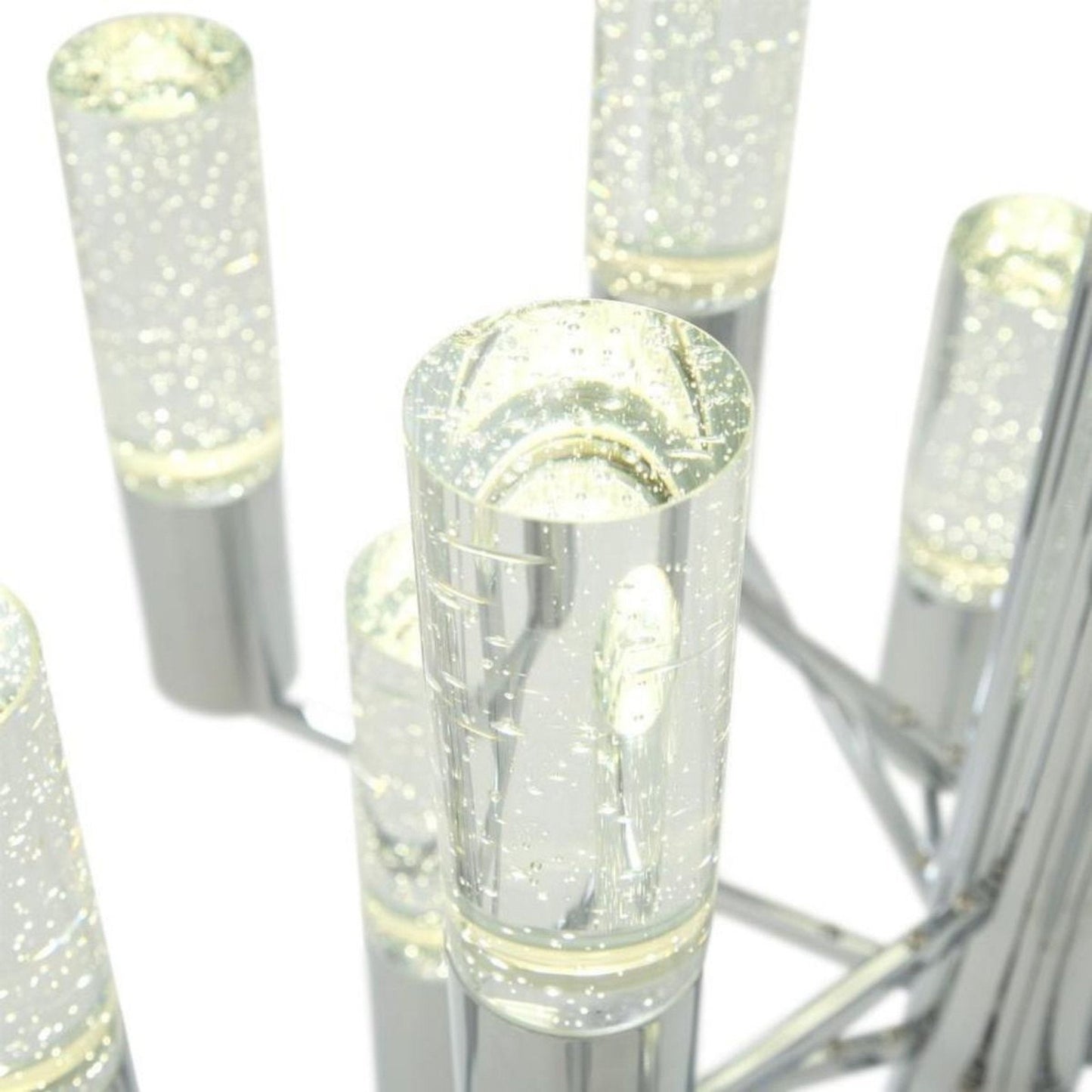 Finesse Decor Crystal Cylinders 24" Chrome Finish 16-Light LED Chandelier