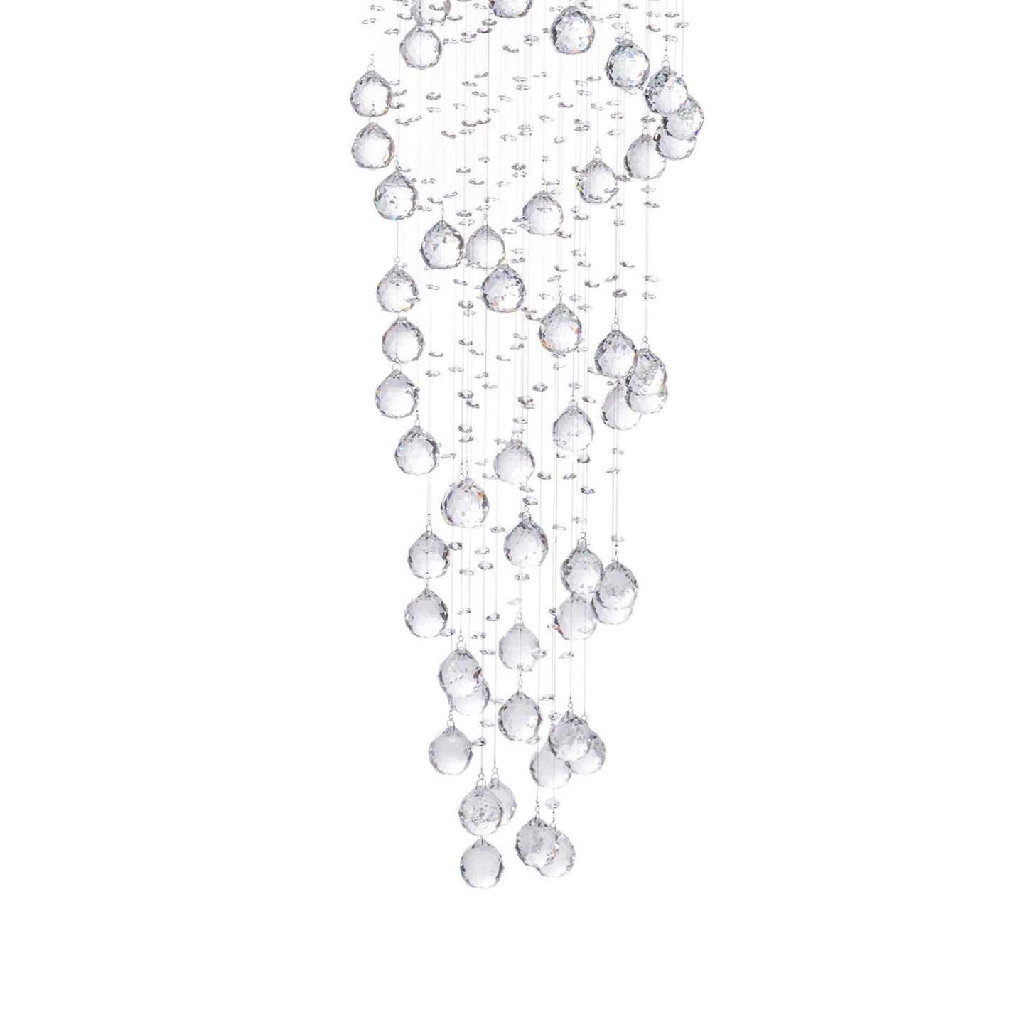 Finesse Decor Crystal Double Helix 20" W x 73" H Chrome Finish 7-Light LED Chandelier