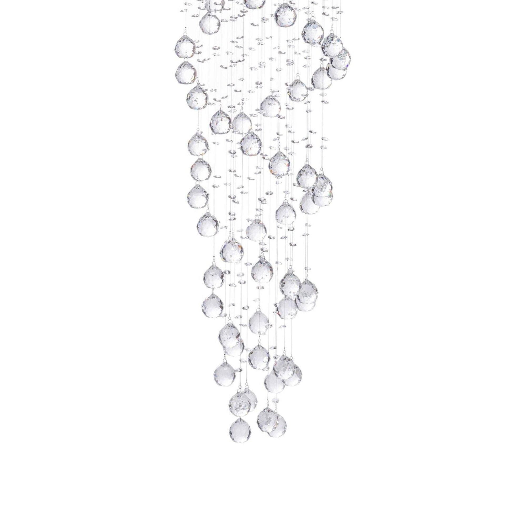 Finesse Decor Crystal Double Helix 20" W x 73" H Chrome Finish 7-Light LED Chandelier