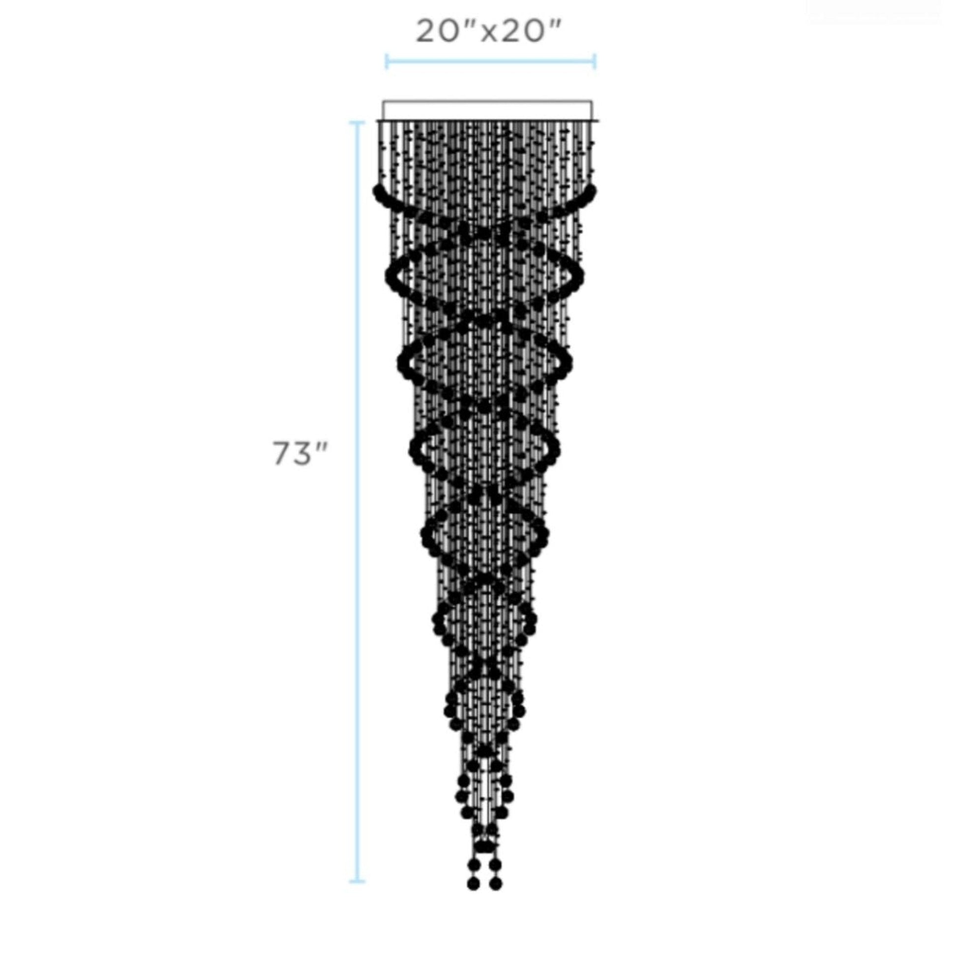 Finesse Decor Crystal Double Helix 20" W x 73" H Chrome Finish 7-Light LED Chandelier