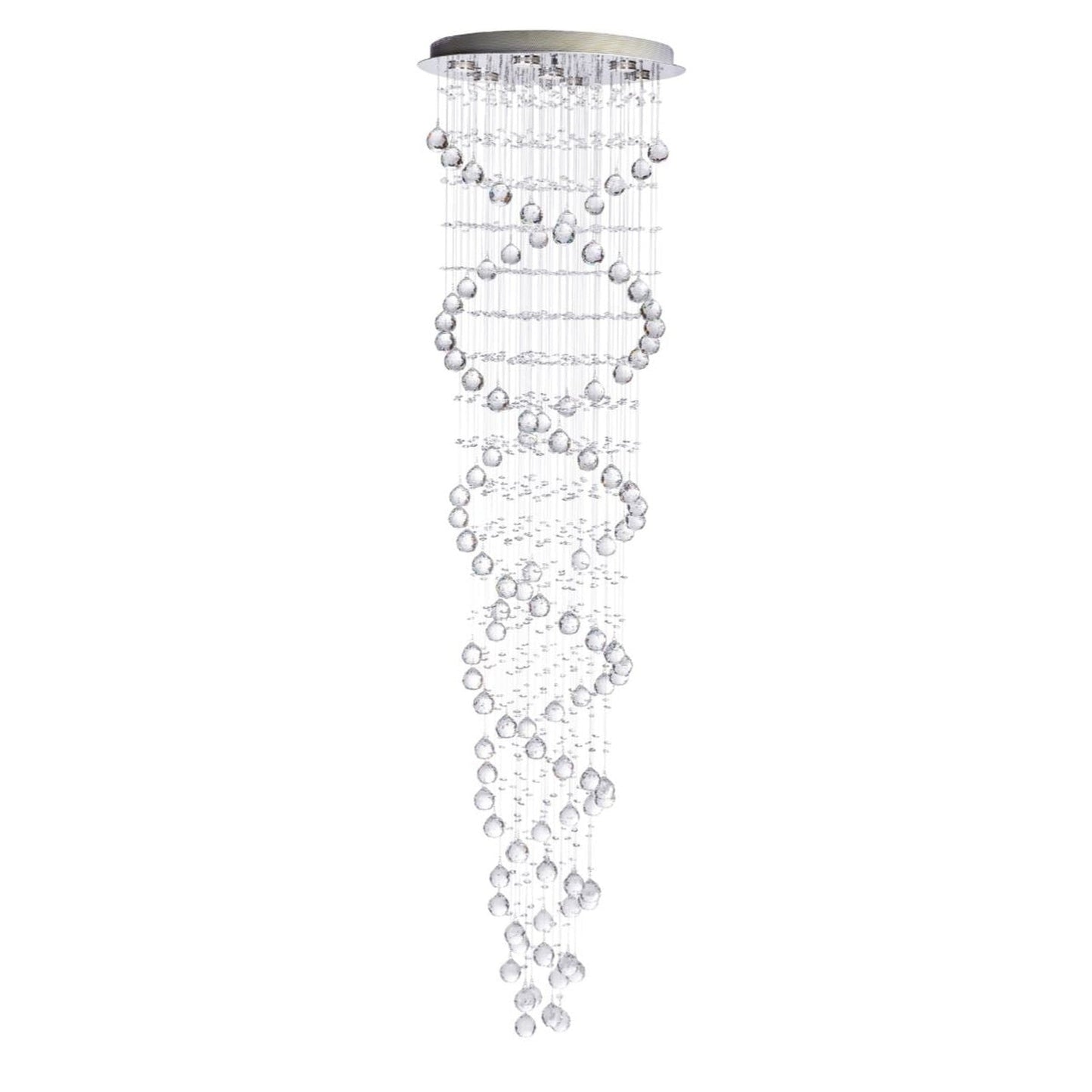 Finesse Decor Crystal Double Helix 20" W x 73" H Chrome Finish 7-Light LED Chandelier