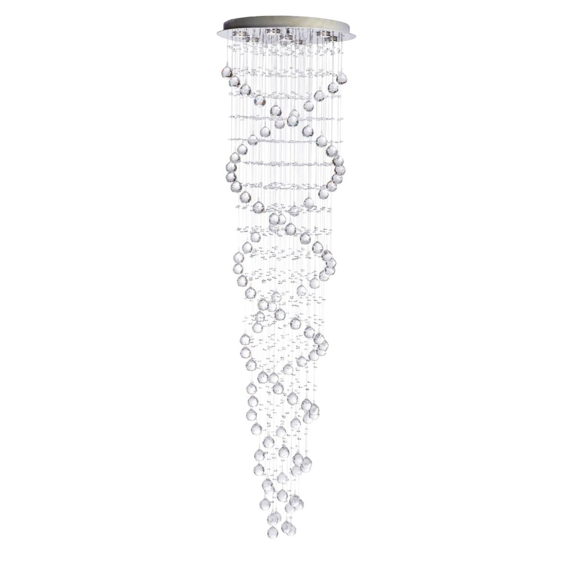 Finesse Decor Crystal Double Helix 20" W x 73" H Chrome Finish 7-Light LED Chandelier