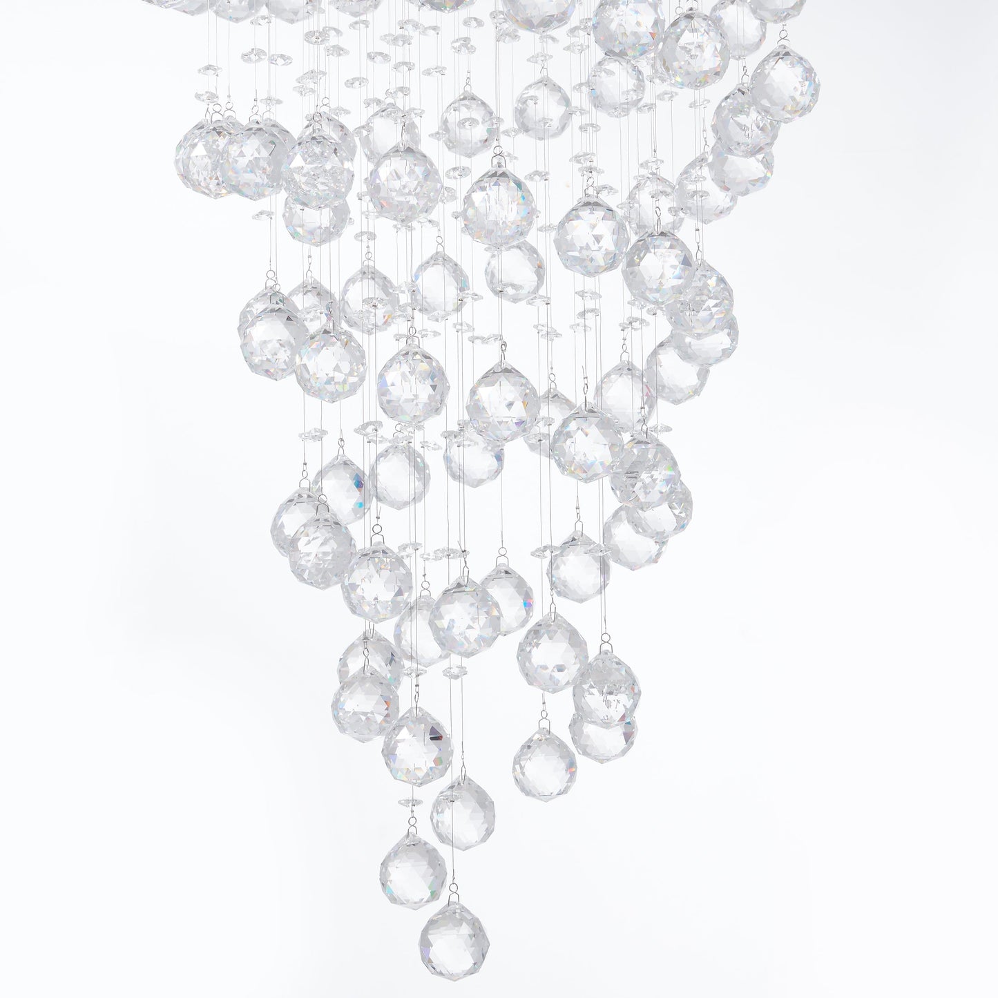 Finesse Decor Crystal Double Helix 21" Chrome Finish 7-Light LED Chandelier