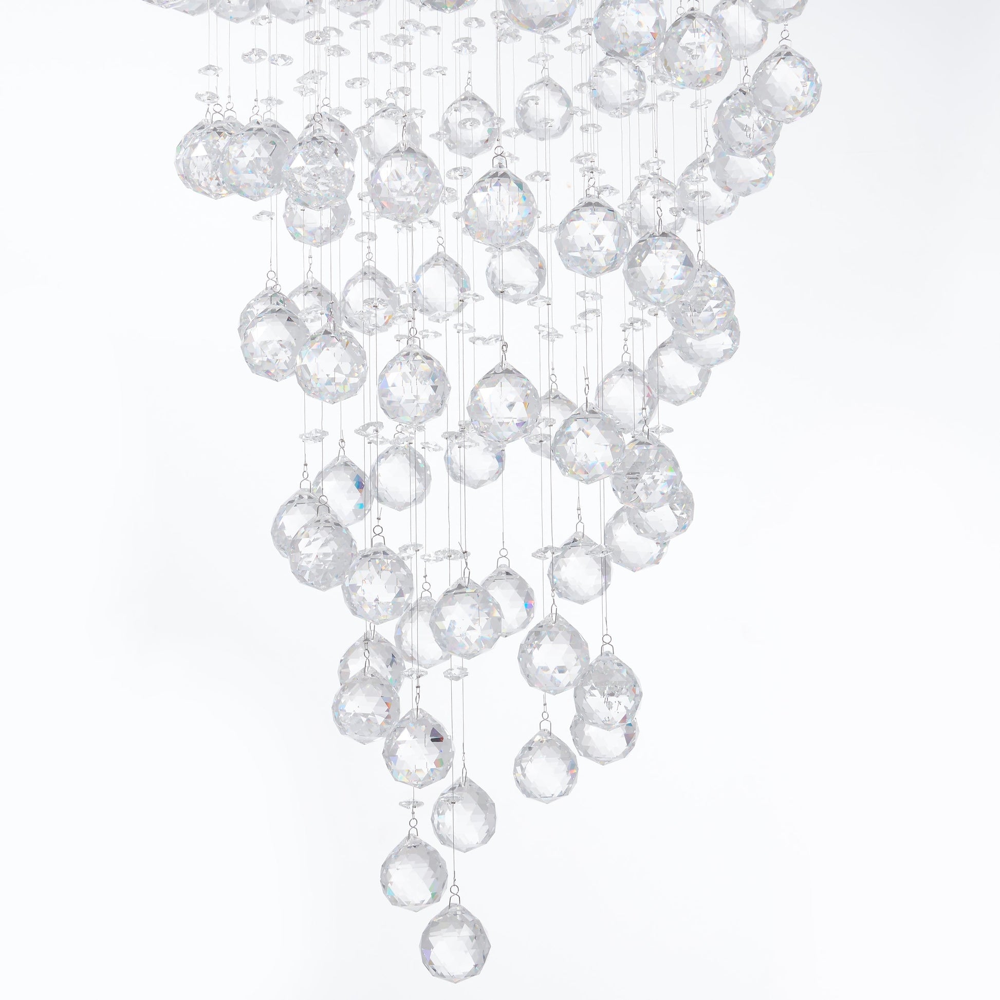 Finesse Decor Crystal Double Helix 21" Chrome Finish 7-Light LED Chandelier