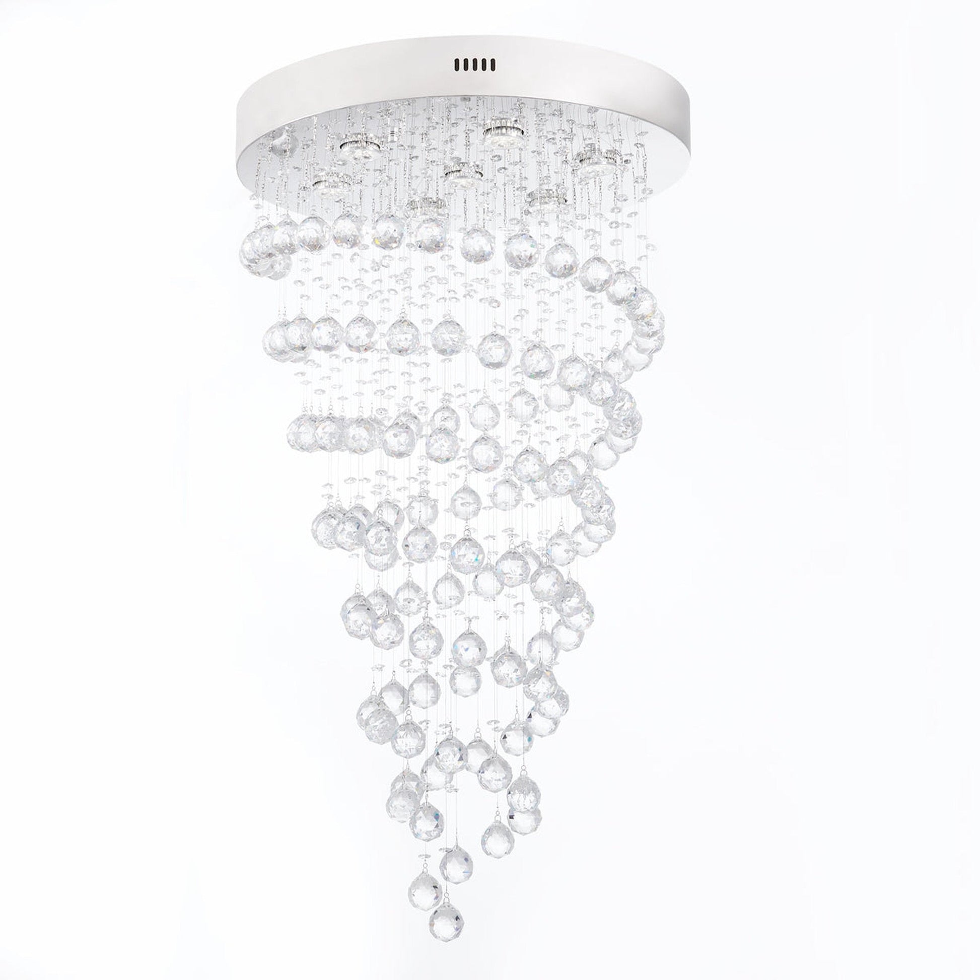 Finesse Decor Crystal Double Helix 21" Chrome Finish 7-Light LED Chandelier