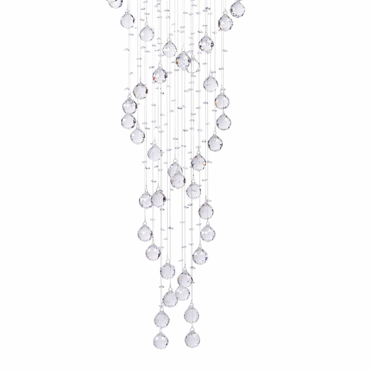 Finesse Decor Crystal Double Helix 32" Chrome Finish 12-Light LED Chandelier