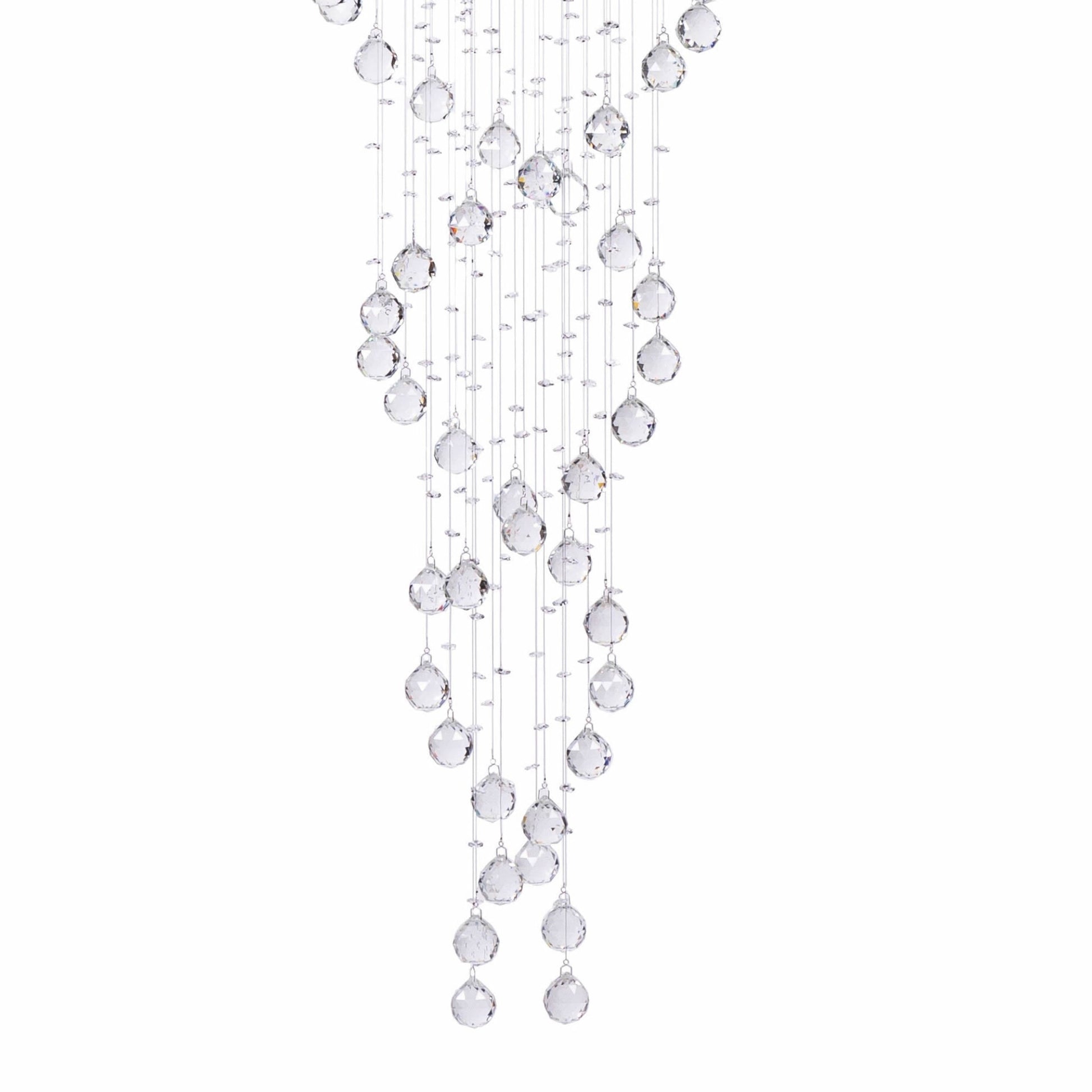 Finesse Decor Crystal Double Helix 32" Chrome Finish 12-Light LED Chandelier