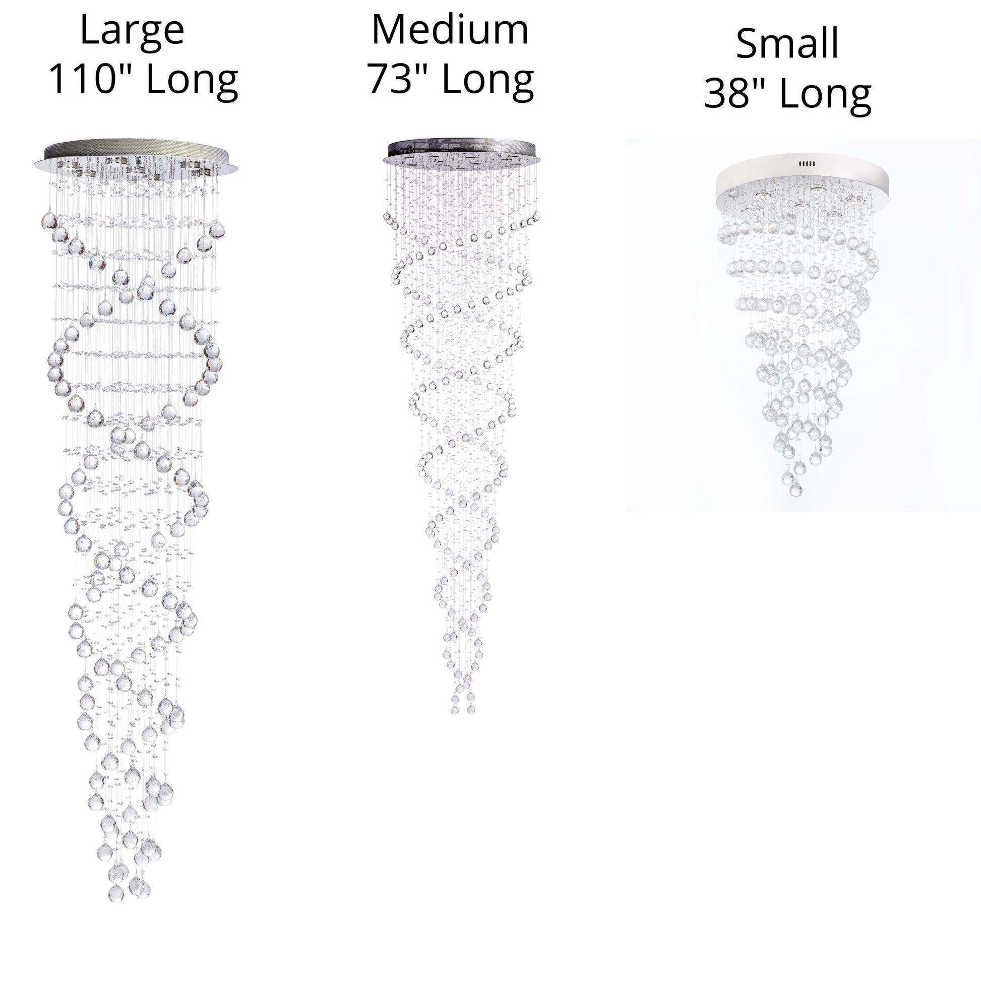 Finesse Decor Crystal Double Helix 32" Chrome Finish 12-Light LED Chandelier