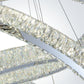 Finesse Decor Crystal Elegance 28" W x 23" H Chrome Aluminum Crystal 3-Light Oval Ring LED Chandelier