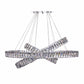 Finesse Decor Crystal Elegance 28" W x 23" H Chrome Aluminum Crystal 3-Light Oval Ring LED Chandelier