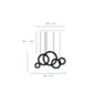 Finesse Decor Crystal Progression 8" Chrome Finish 5-Light Hoop LED Chandelier