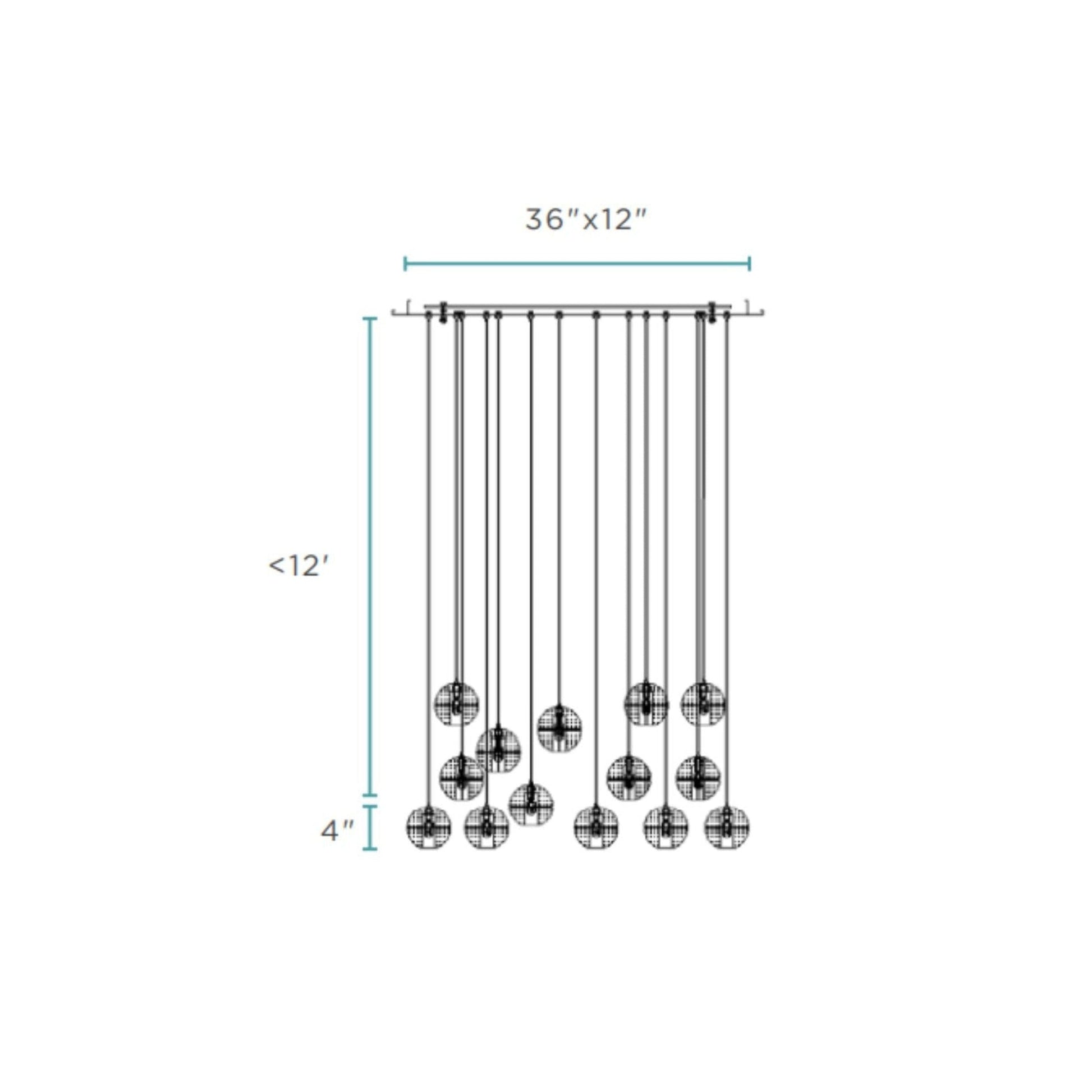Finesse Decor Crystal Sphere 12" Chrome Finish 14-Light LED Chandelier